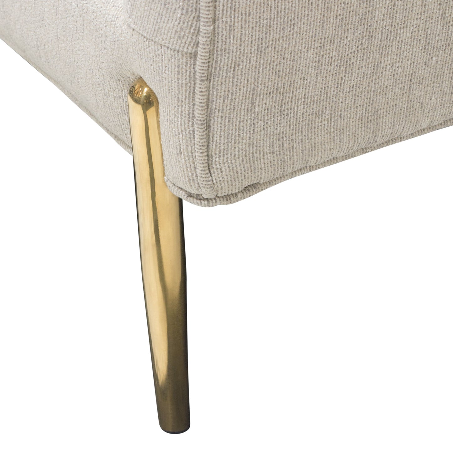 Lane Sofa in Light Cream Fabric with Gold Metal Legs by Diamond Sofa LANESOCM