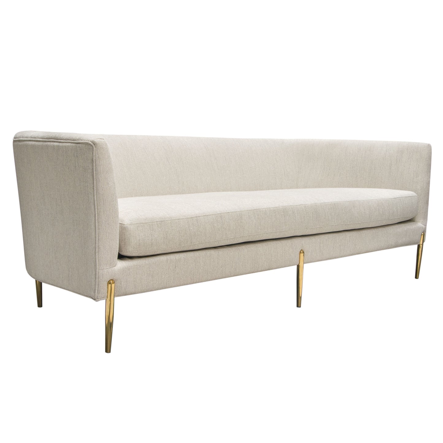 Lane Sofa in Light Cream Fabric with Gold Metal Legs by Diamond Sofa LANESOCM