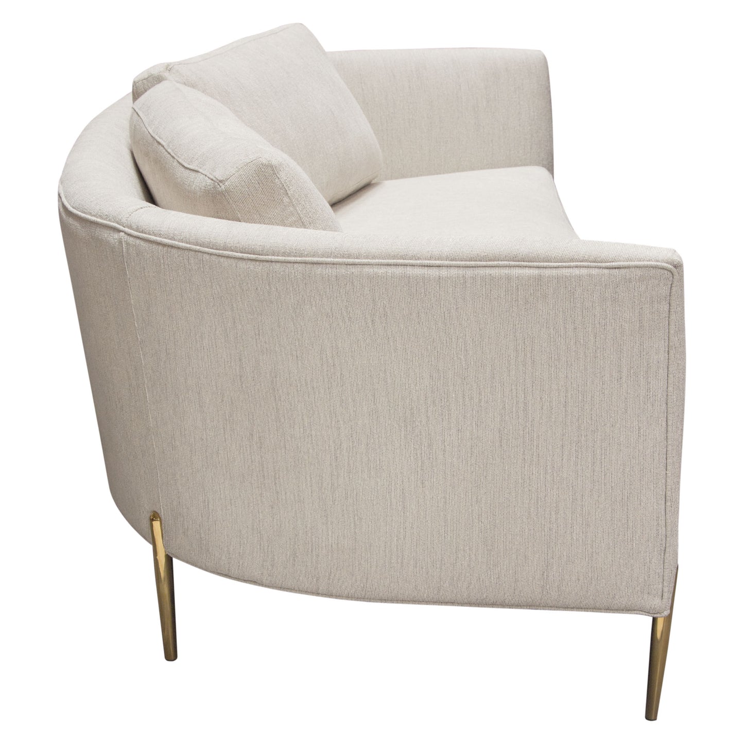 Lane Sofa in Light Cream Fabric with Gold Metal Legs by Diamond Sofa LANESOCM