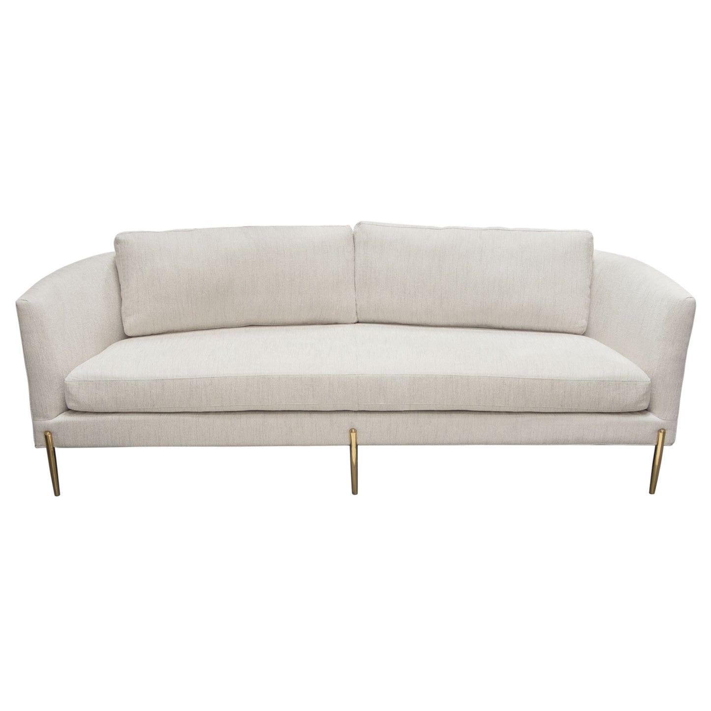 Lane Sofa in Light Cream Fabric with Gold Metal Legs by Diamond Sofa LANESOCM