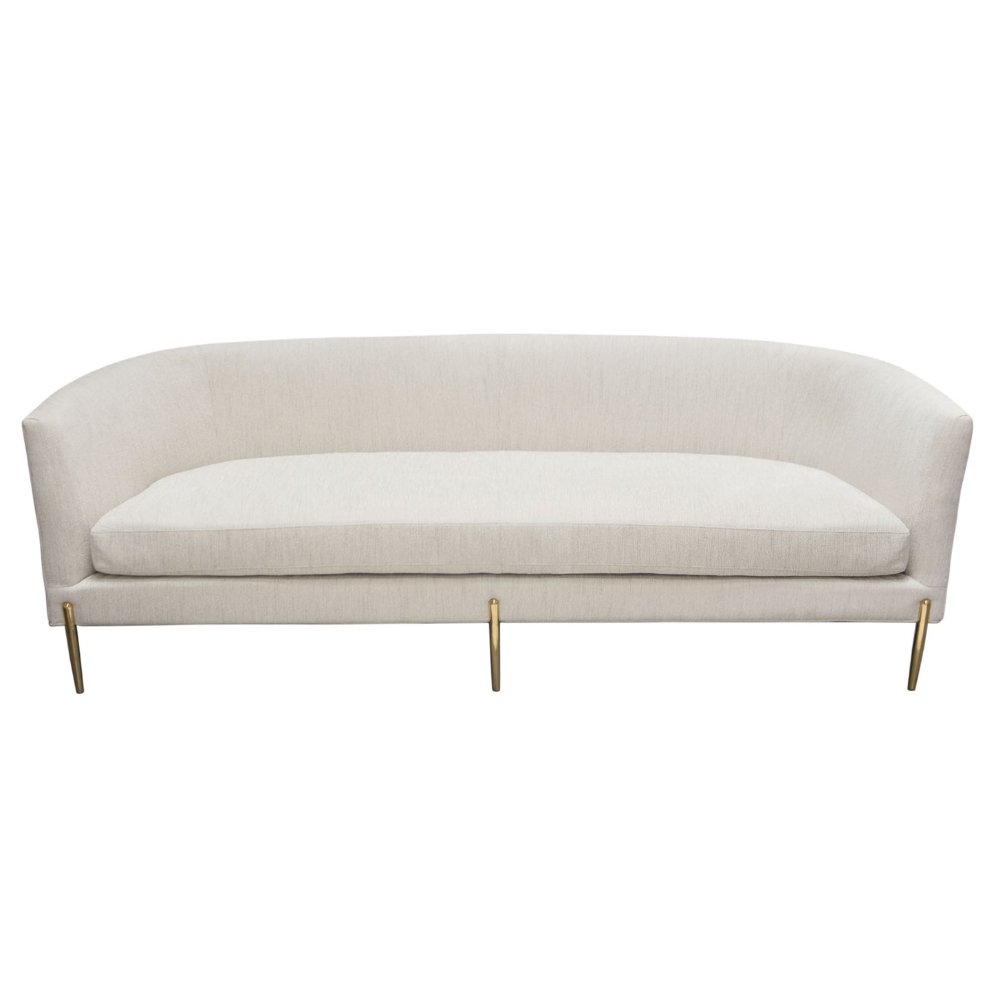 Lane Sofa in Light Cream Fabric with Gold Metal Legs by Diamond Sofa LANESOCM