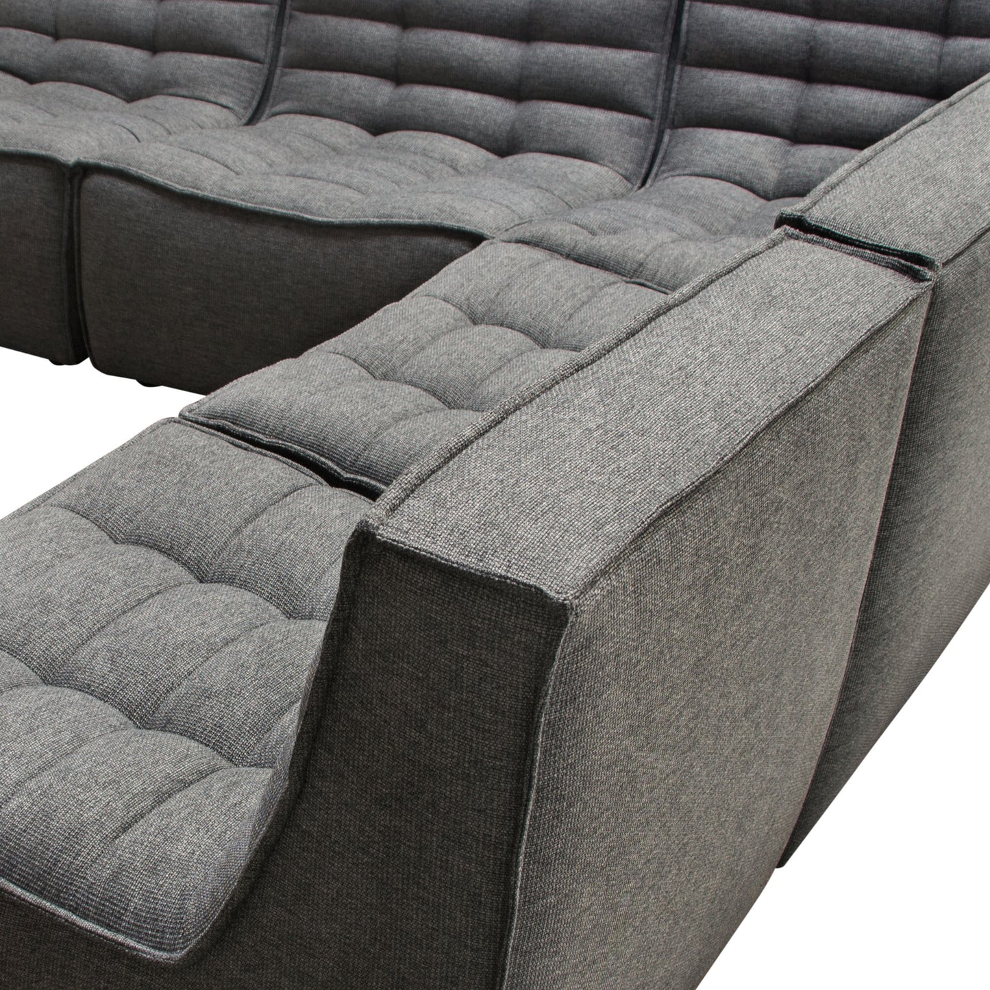 Marshall 5PC Corner Modular Sectional w/ Scooped Seat in Grey Fabric by Diamond Sofa