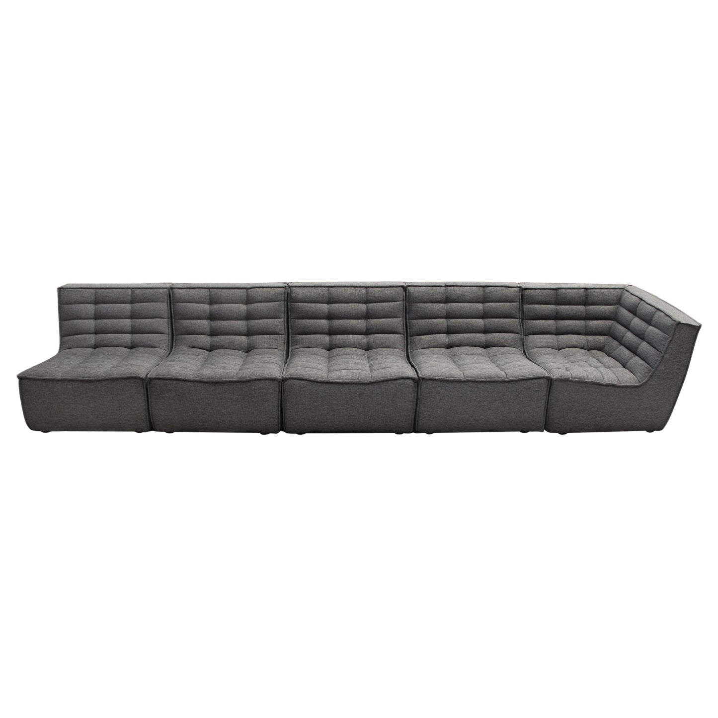 Marshall 5PC Corner Modular Sectional w/ Scooped Seat in Grey Fabric by Diamond Sofa