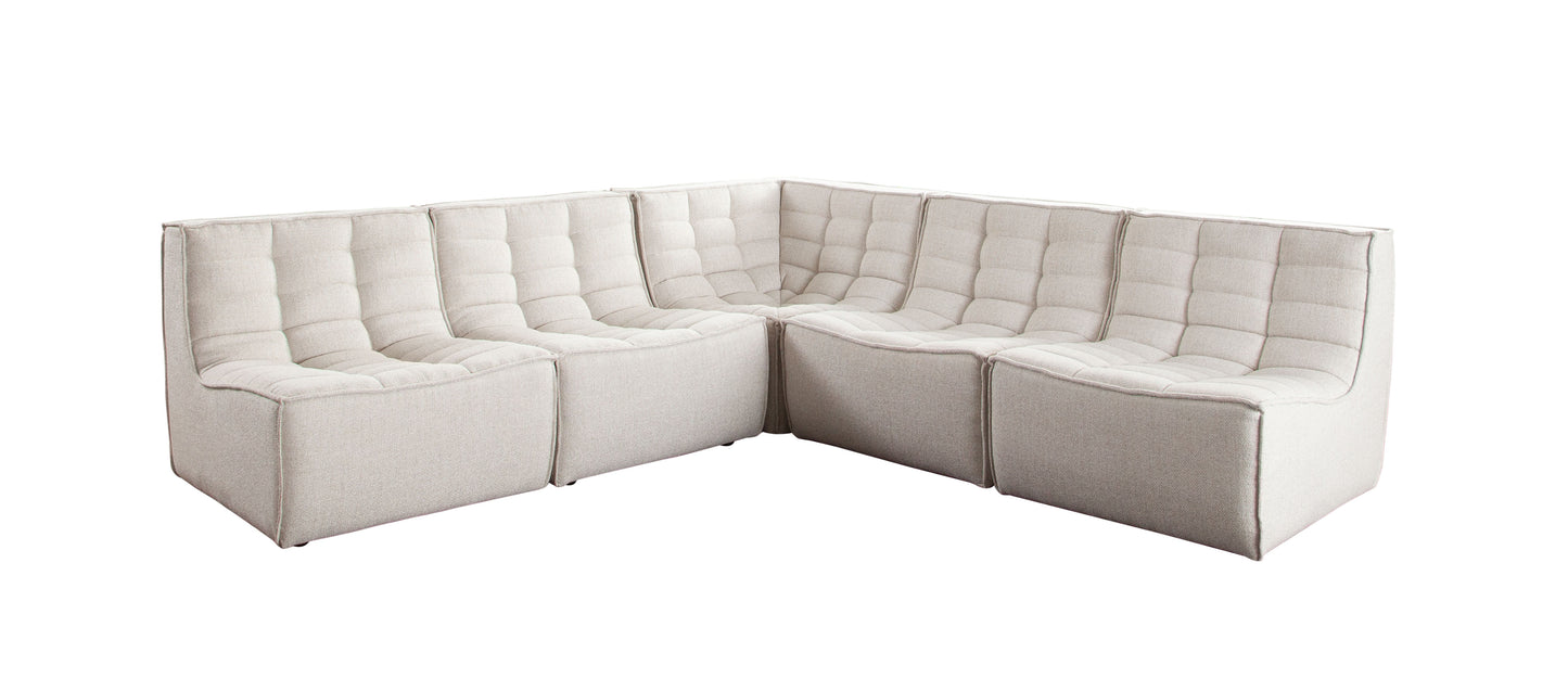 Marshall 5PC Corner Modular Sectional w/ Scooped Seat in Sand Fabric by Diamond Sofa