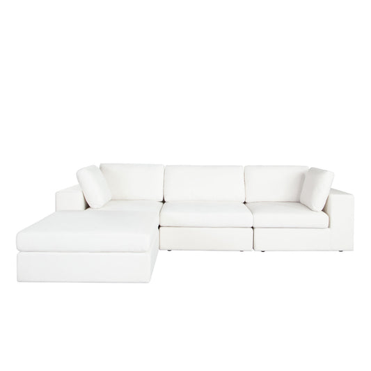 Muse 4PC Modular Reversible Chaise Sectional in Mist White Performance Fabric by Diamond Sofa