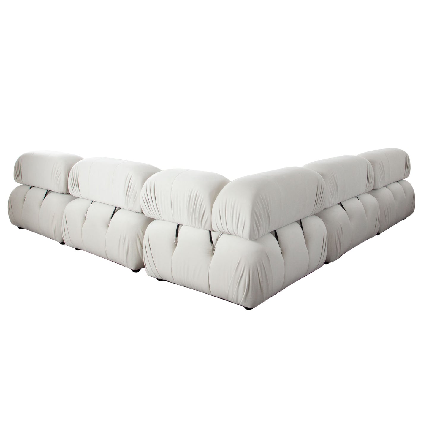 Paloma 5PC Modular 111 Inch Corner Sectional in Light Cream Velvet by Diamond Sofa