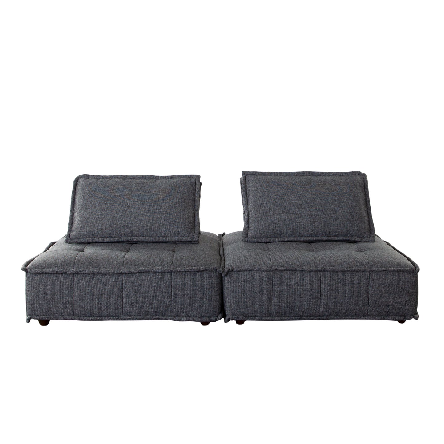 Platform 2-Piece Square Modular Lounger by Diamond Sofa, Non-Skid Backrest