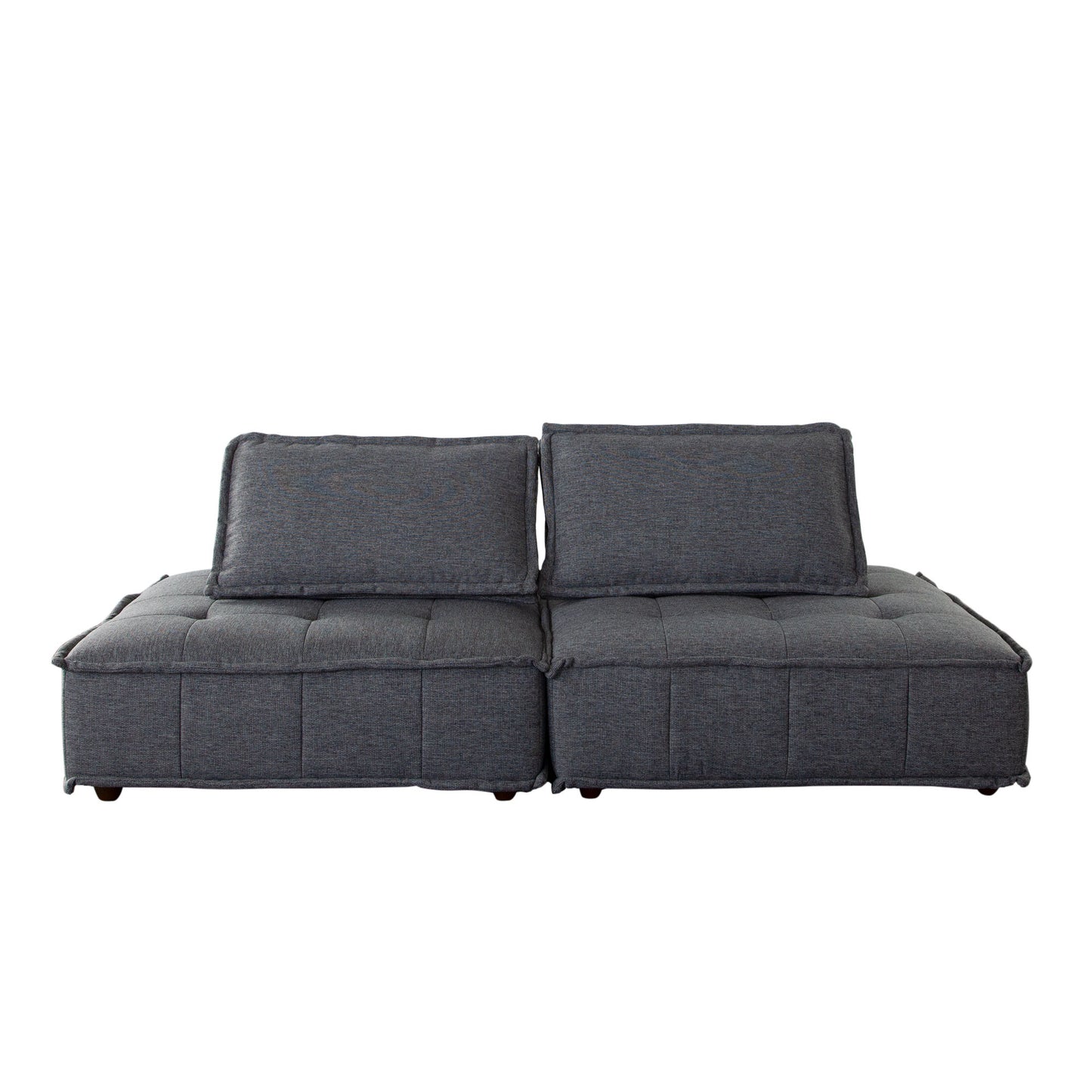 Platform 2-Piece Square Modular Lounger by Diamond Sofa, Non-Skid Backrest