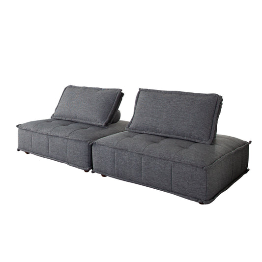 Platform 2-Piece Square Modular Lounger by Diamond Sofa, Non-Skid Backrest