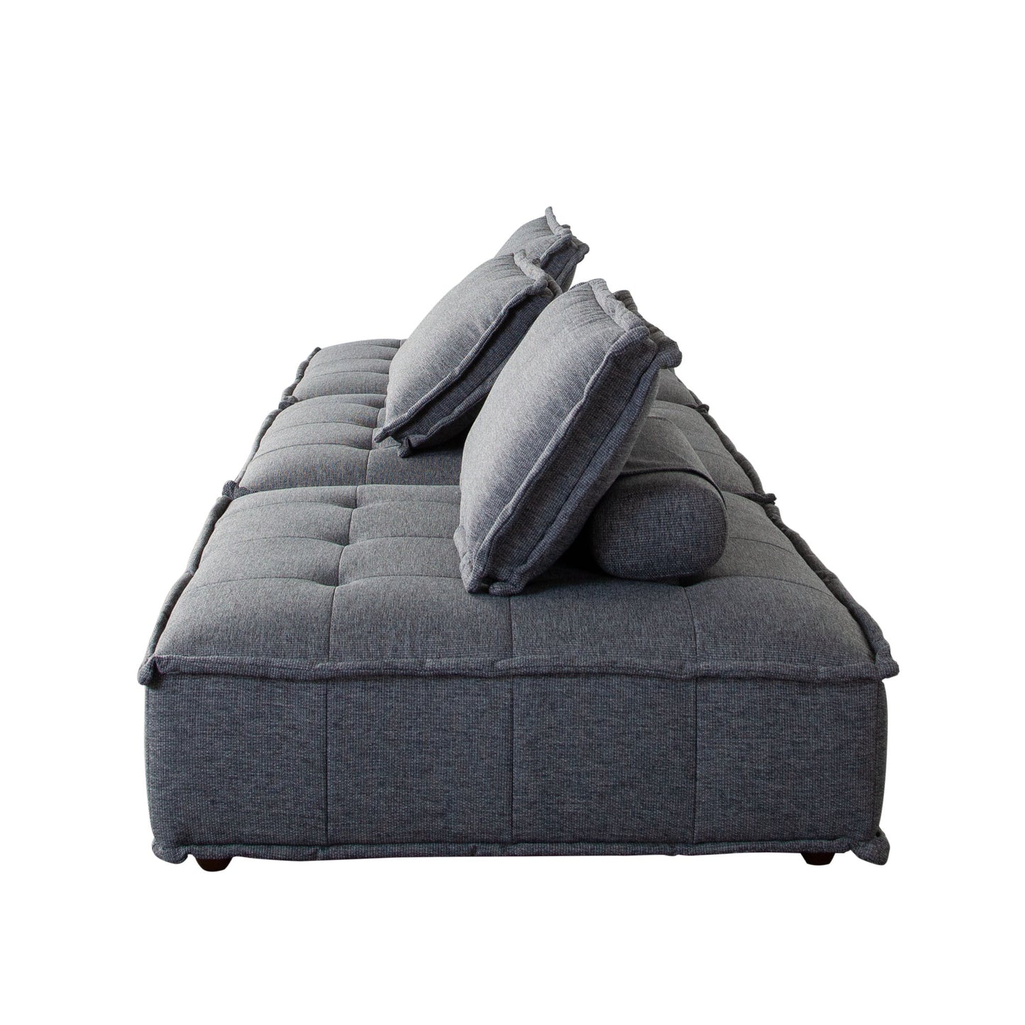 Platform 3-Piece Square Modular Lounger by Diamond Sofa Fabric w/ Bolstered, Non-Skid Backrest