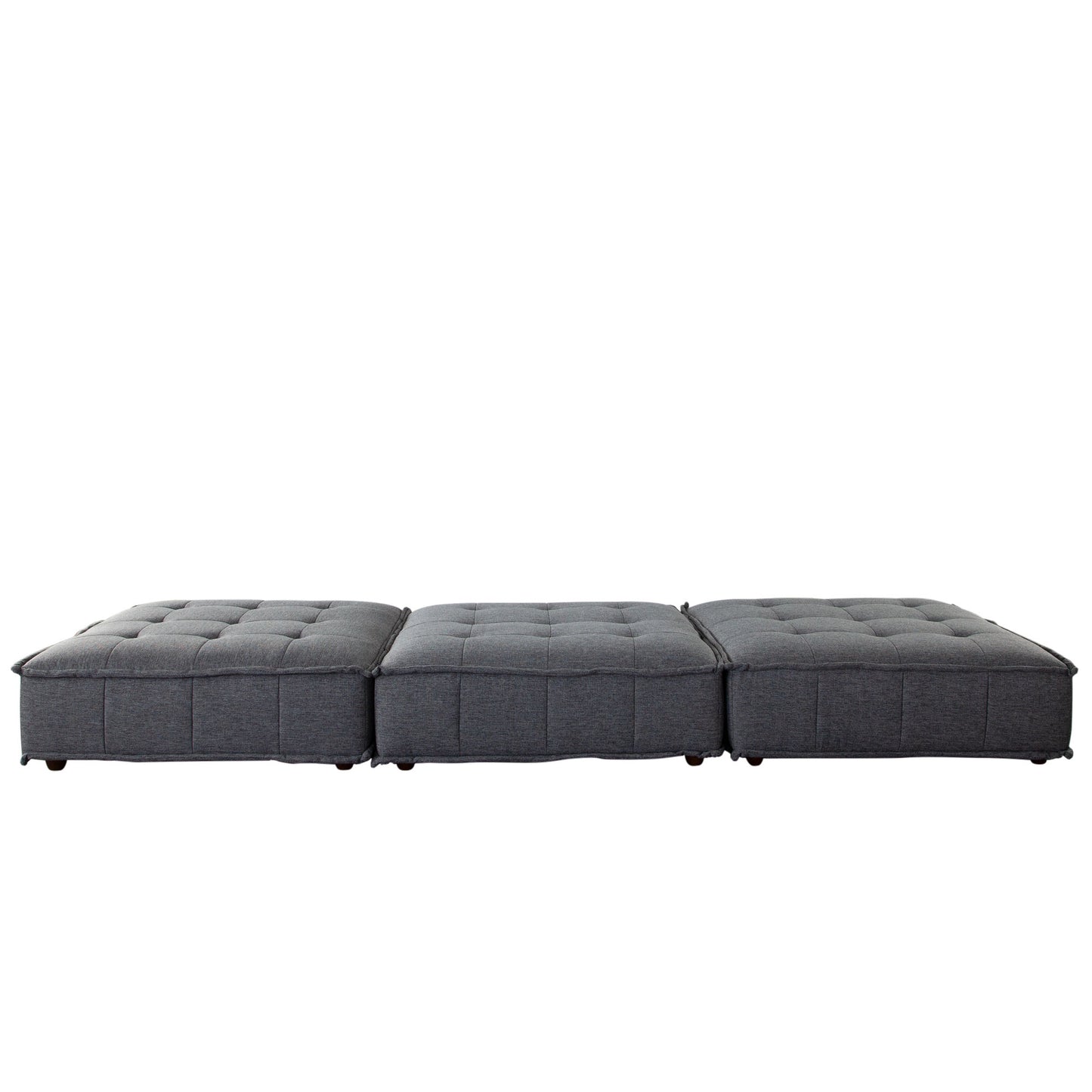 Platform 3-Piece Square Modular Lounger by Diamond Sofa Fabric w/ Bolstered, Non-Skid Backrest