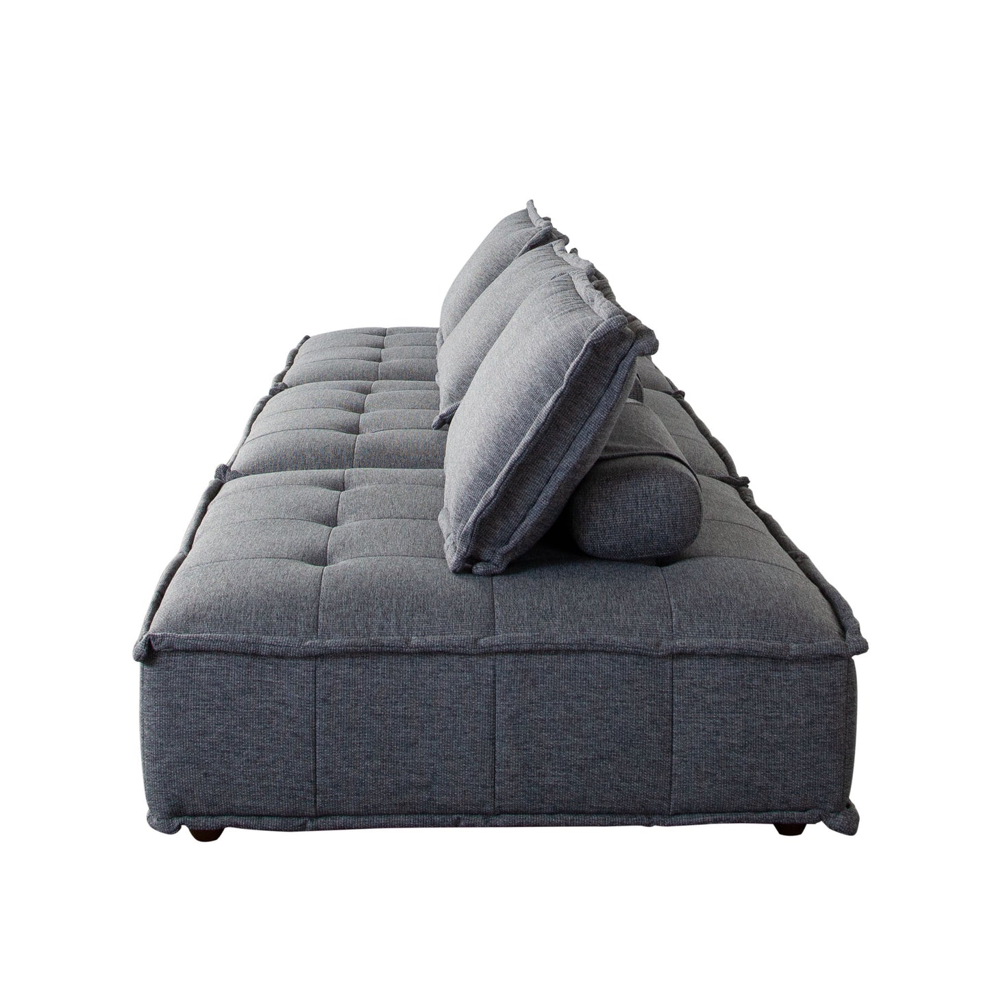Platform 3-Piece Square Modular Lounger by Diamond Sofa Fabric w/ Bolstered, Non-Skid Backrest