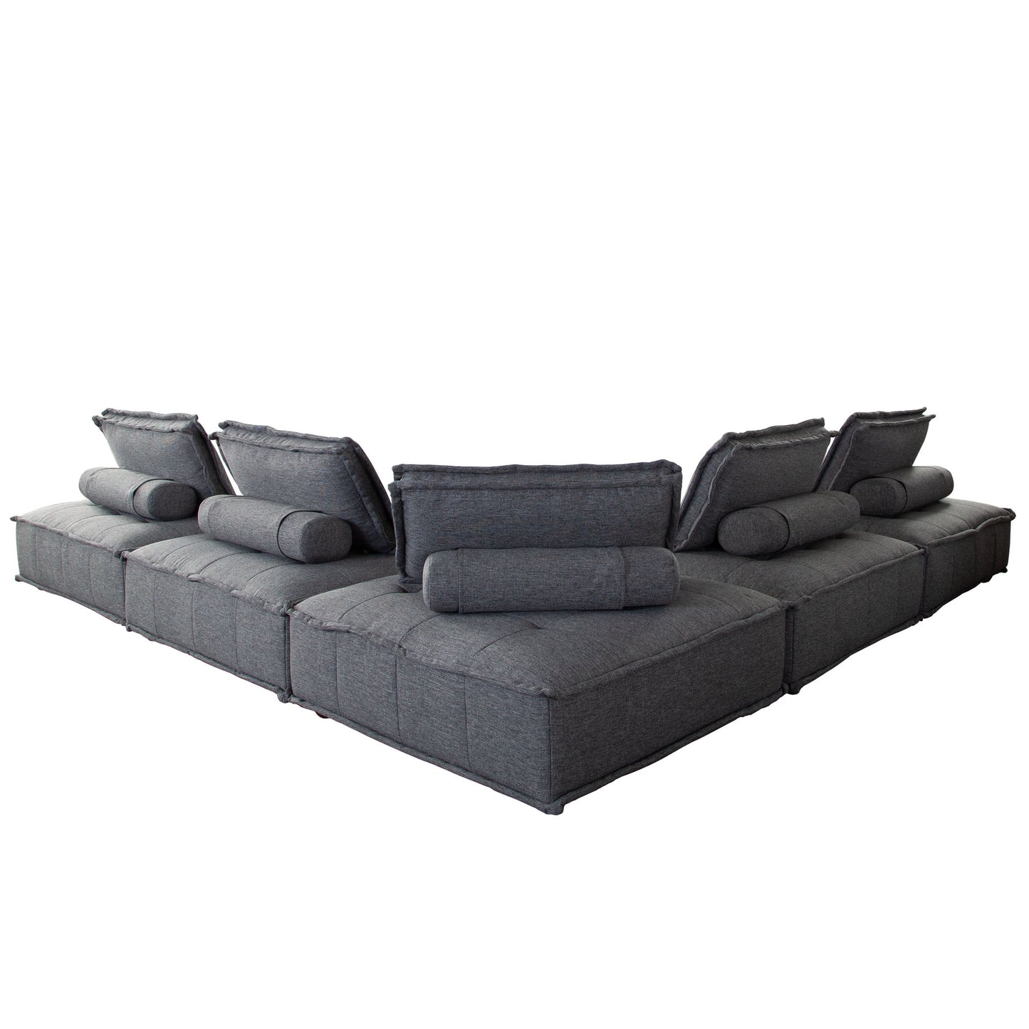 Platform 5-Piece Square Modular Lounger by Diamond Sofa Non-Skid Backrest