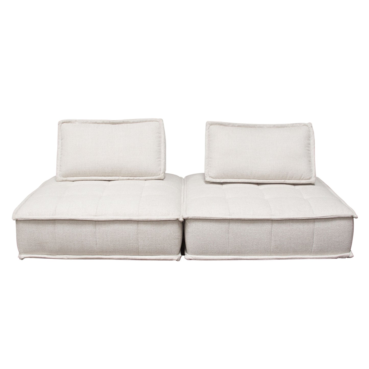 Platform 2-Piece Square Modular Lounger by Diamond Sofa, Non-Skid Backrest