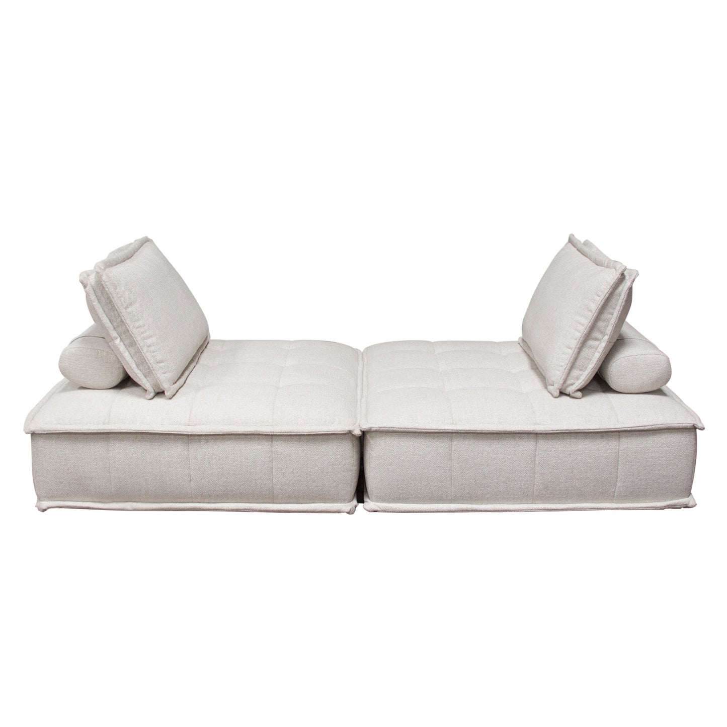 Platform 2-Piece Square Modular Lounger by Diamond Sofa, Non-Skid Backrest