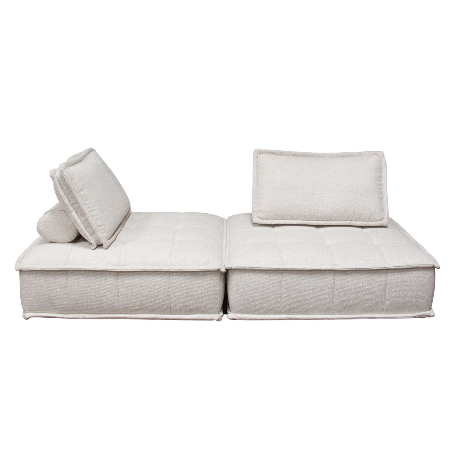 Platform 2-Piece Square Modular Lounger by Diamond Sofa, Non-Skid Backrest