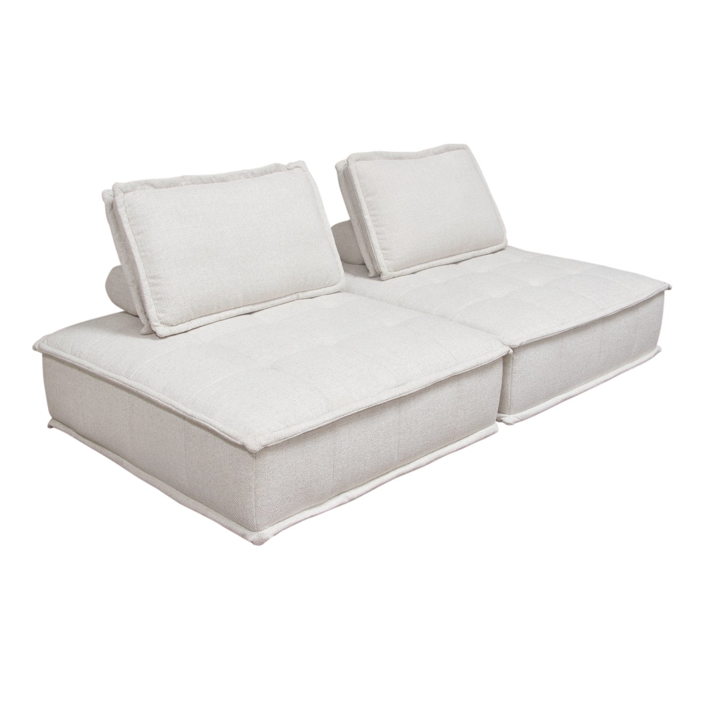 Platform 2-Piece Square Modular Lounger by Diamond Sofa, Non-Skid Backrest