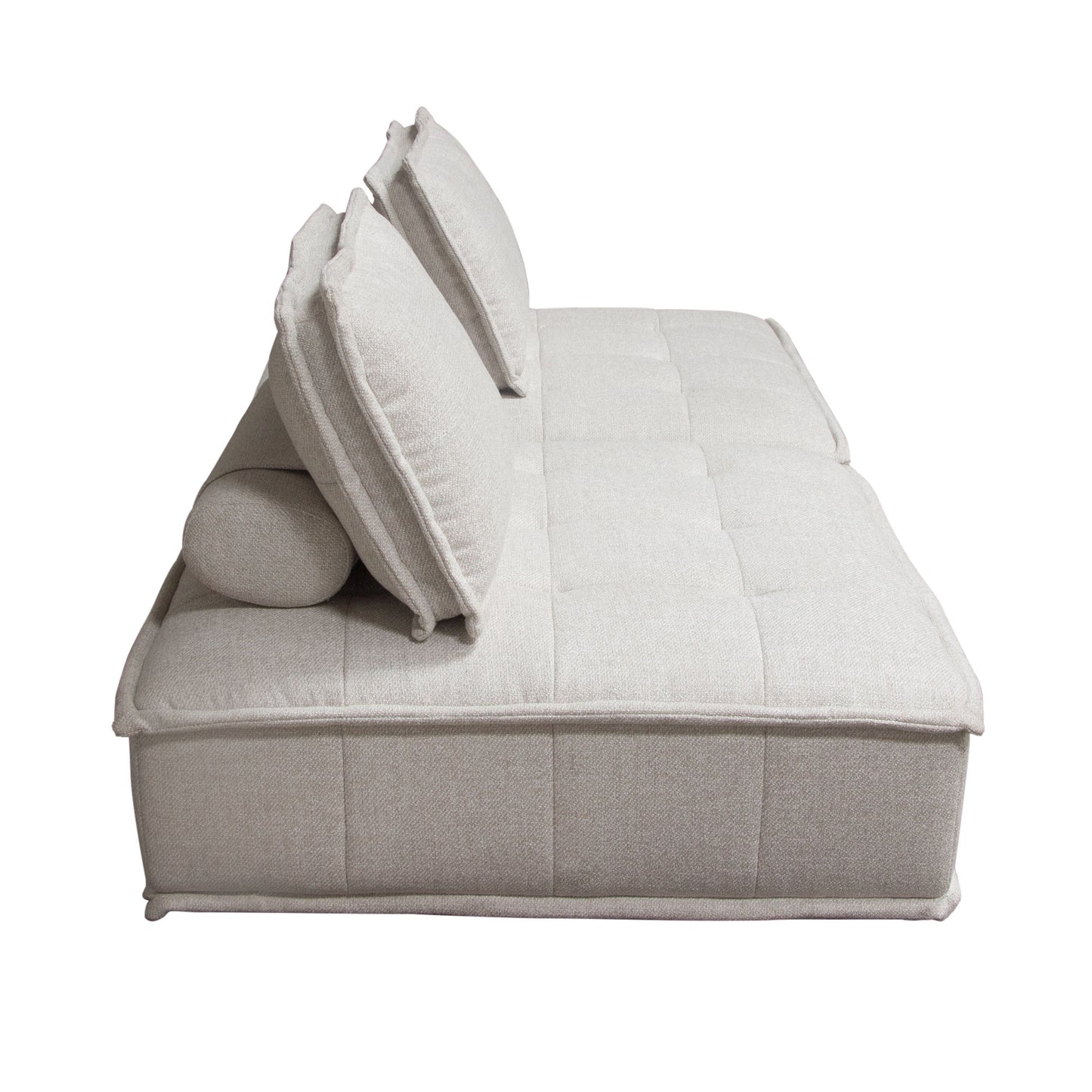 Platform 2-Piece Square Modular Lounger by Diamond Sofa, Non-Skid Backrest