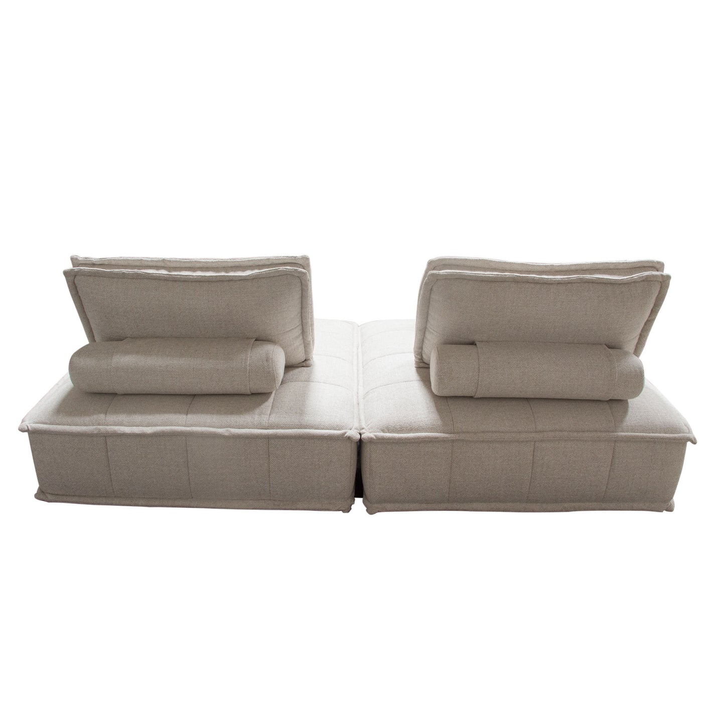 Platform 2-Piece Square Modular Lounger by Diamond Sofa, Non-Skid Backrest