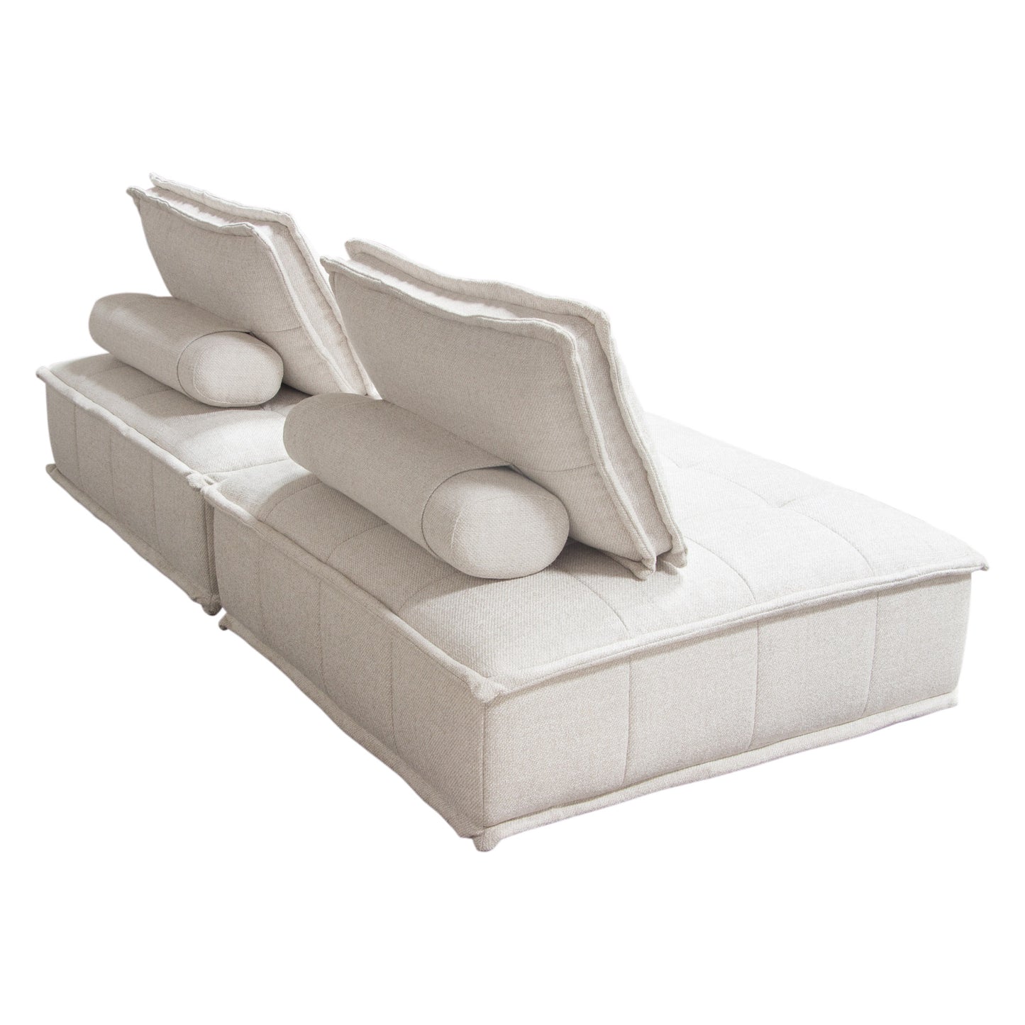 Platform 2-Piece Square Modular Lounger by Diamond Sofa, Non-Skid Backrest