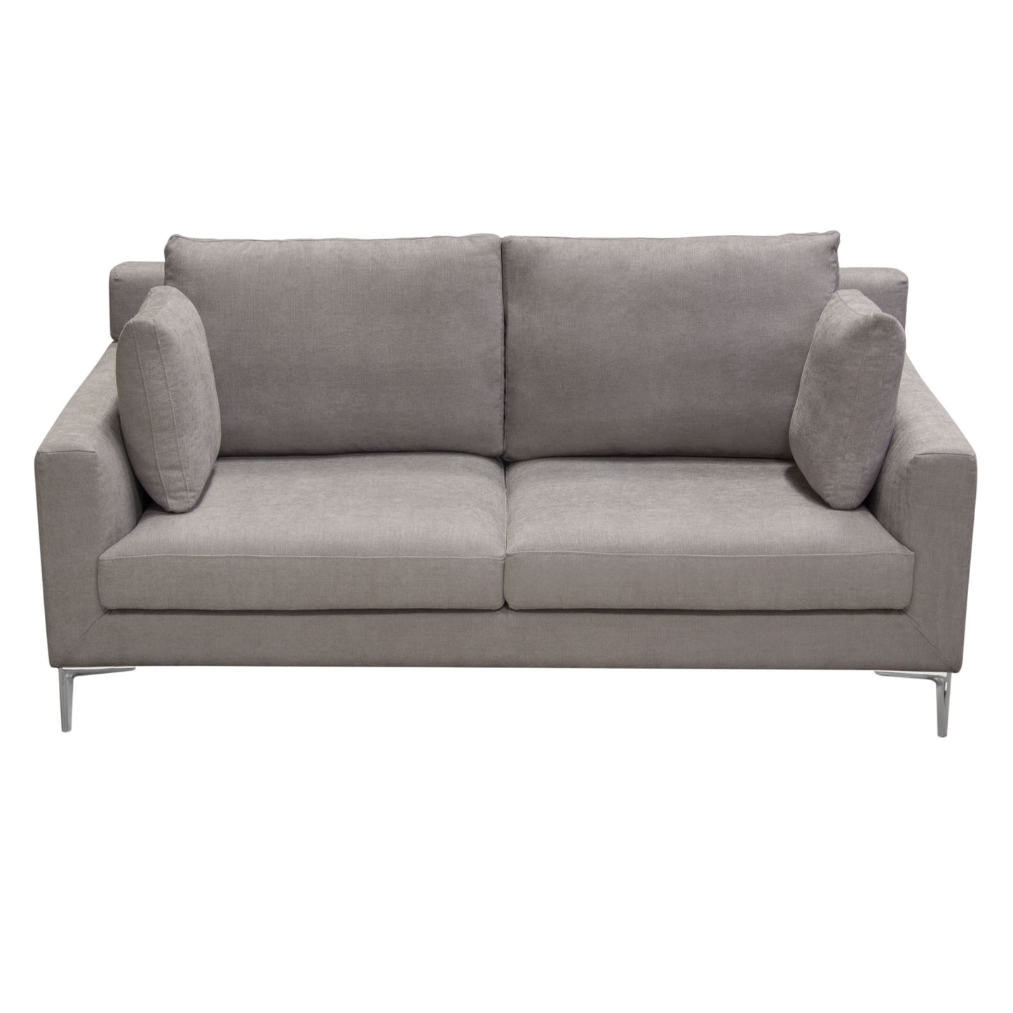 Seattle Loose Back Loveseat w/ Polished Silver Metal Leg by Diamond Sofa