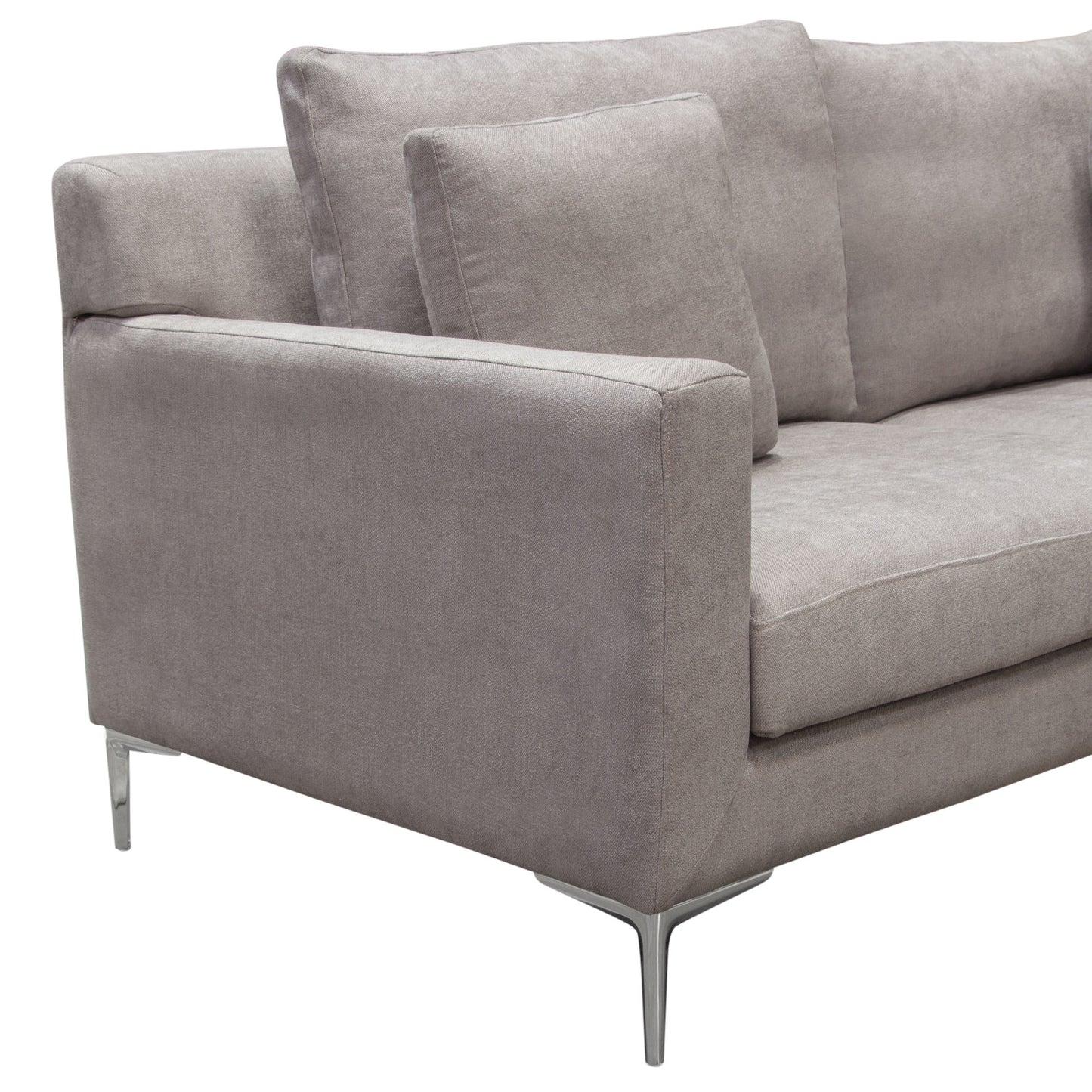 Seattle Loose Back Loveseat w/ Polished Silver Metal Leg by Diamond Sofa