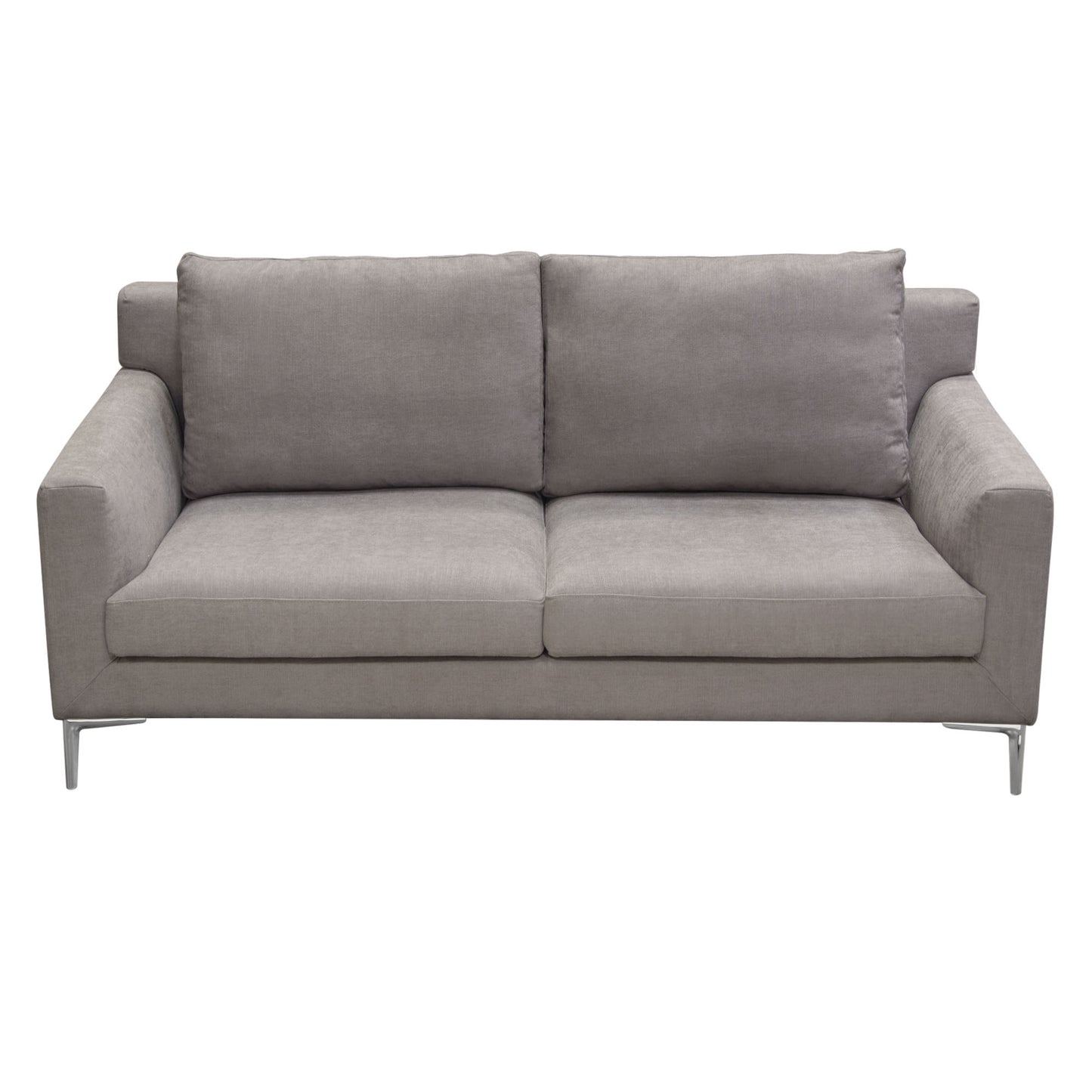 Seattle Loose Back Loveseat w/ Polished Silver Metal Leg by Diamond Sofa