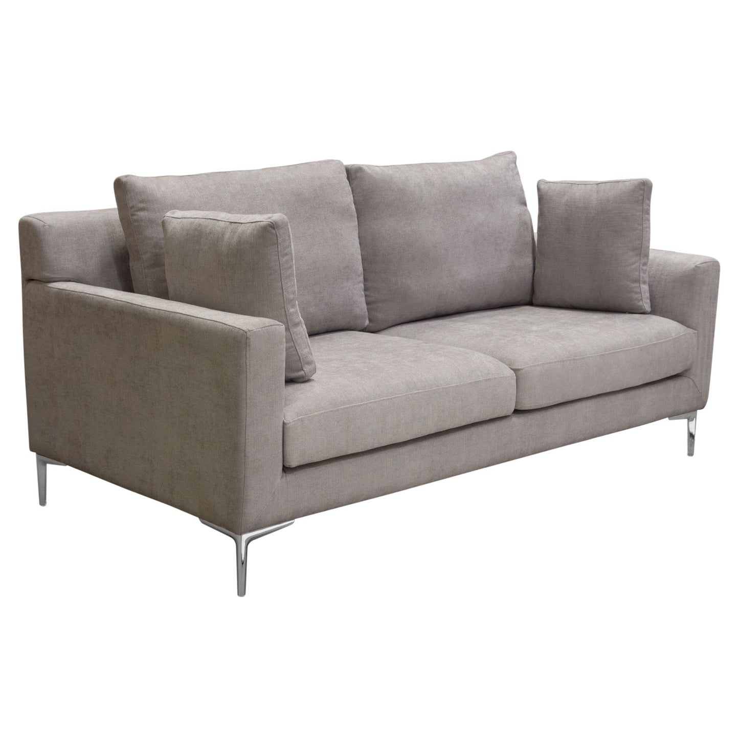 Seattle Loose Back Loveseat w/ Polished Silver Metal Leg by Diamond Sofa