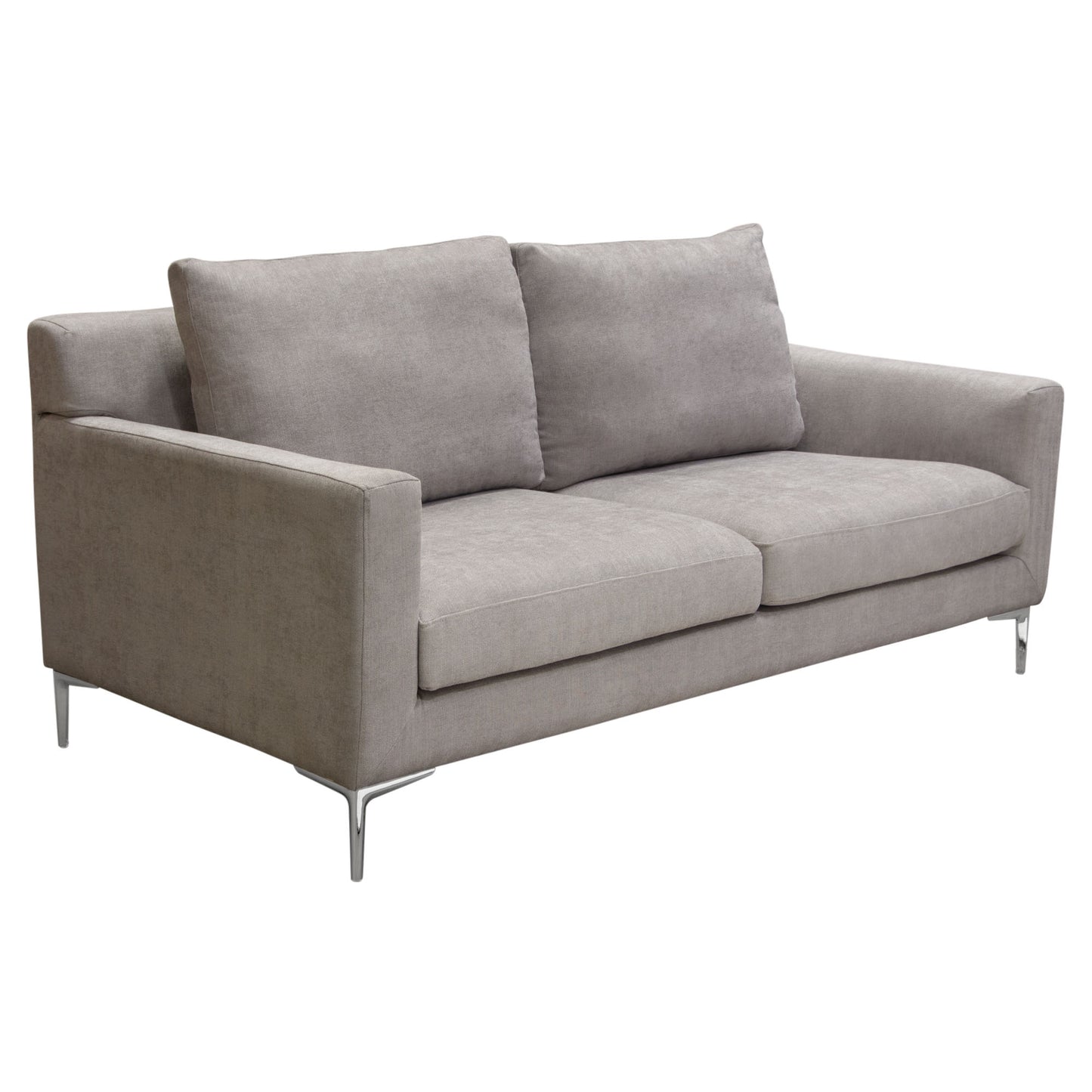 Seattle Loose Back Loveseat w/ Polished Silver Metal Leg by Diamond Sofa