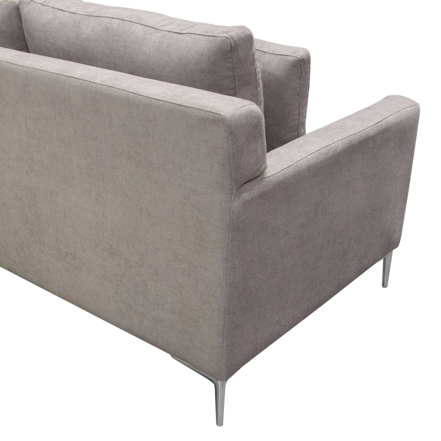 Seattle Loose Back Loveseat w/ Polished Silver Metal Leg by Diamond Sofa