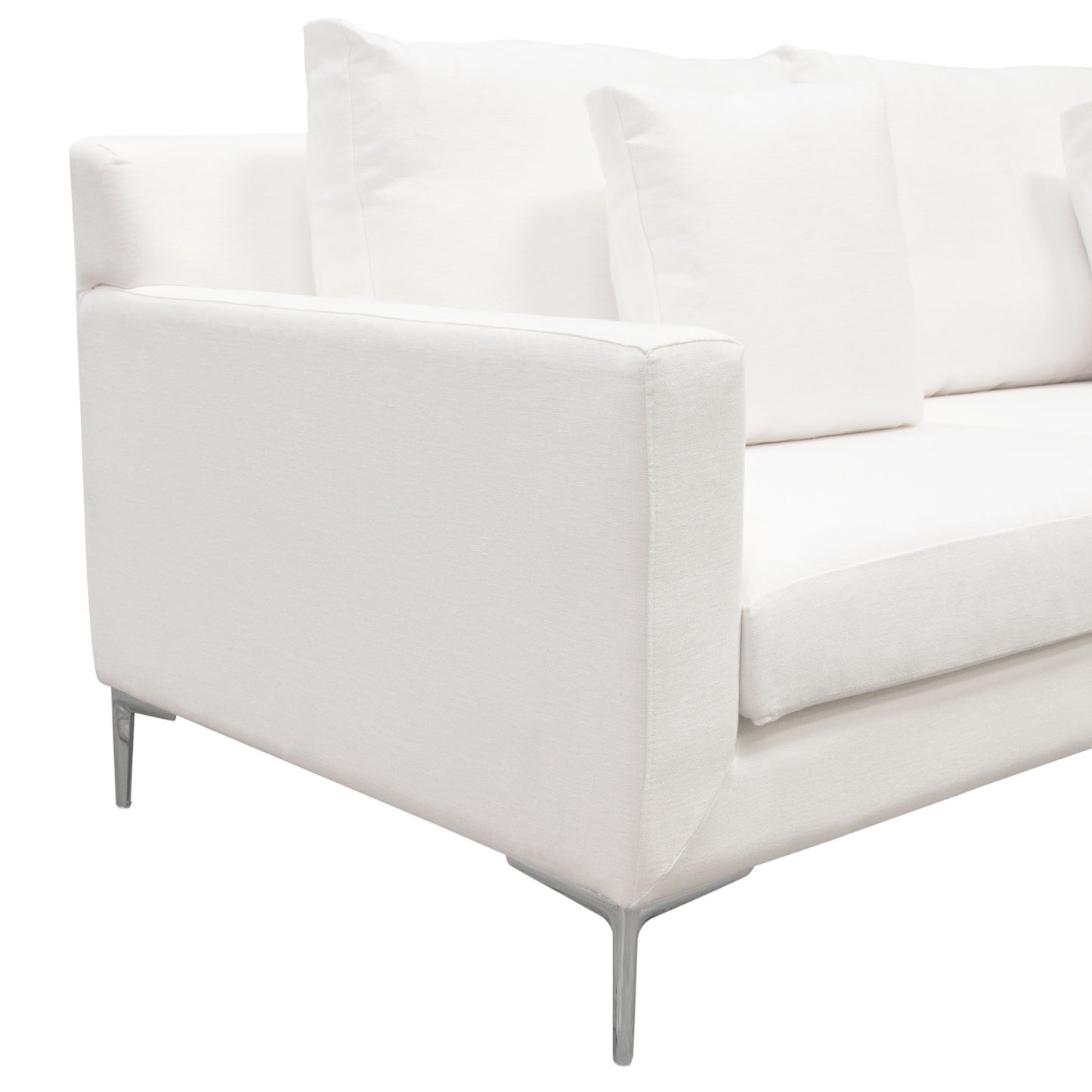 Seattle Loose Back Loveseat w/ Polished Silver Metal Leg by Diamond Sofa