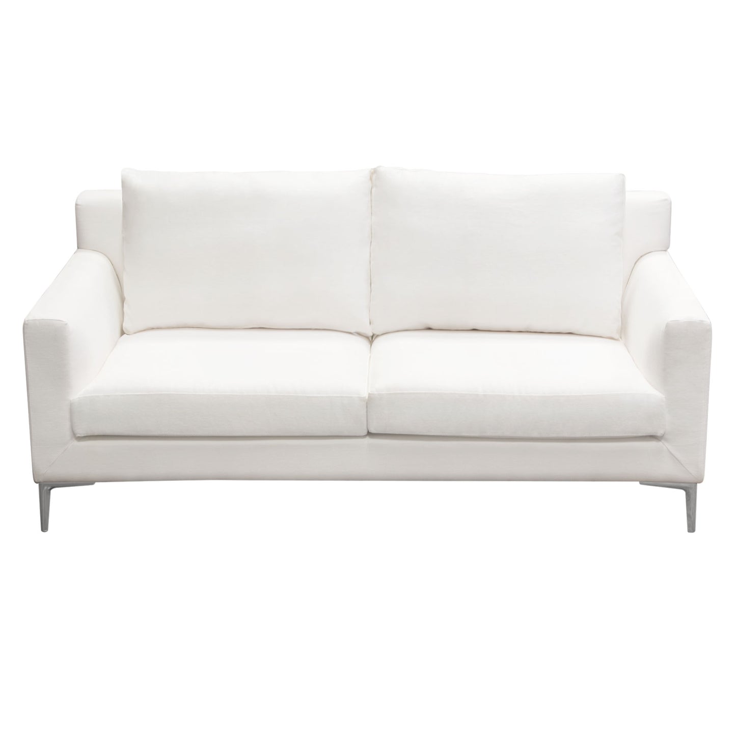 Seattle Loose Back Loveseat w/ Polished Silver Metal Leg by Diamond Sofa