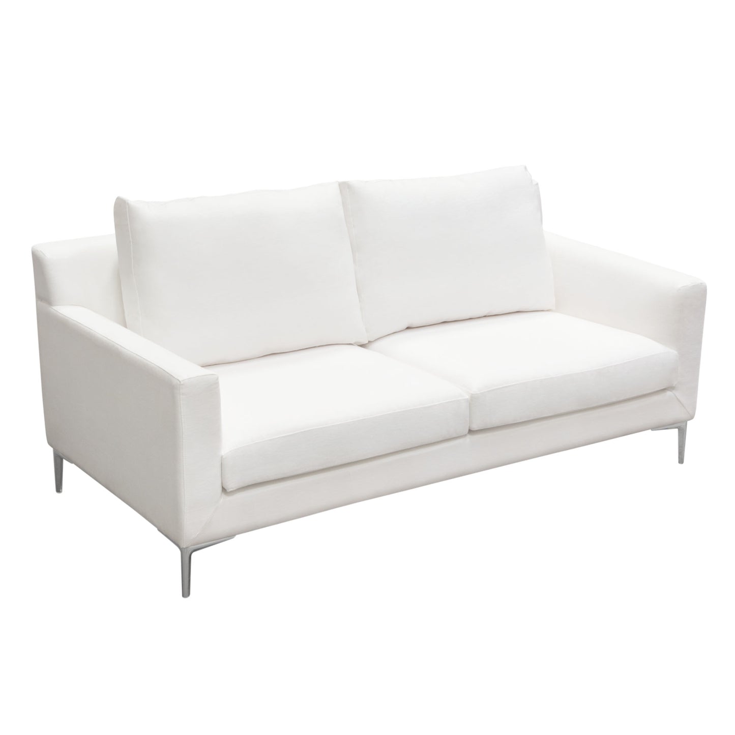 Seattle Loose Back Loveseat w/ Polished Silver Metal Leg by Diamond Sofa