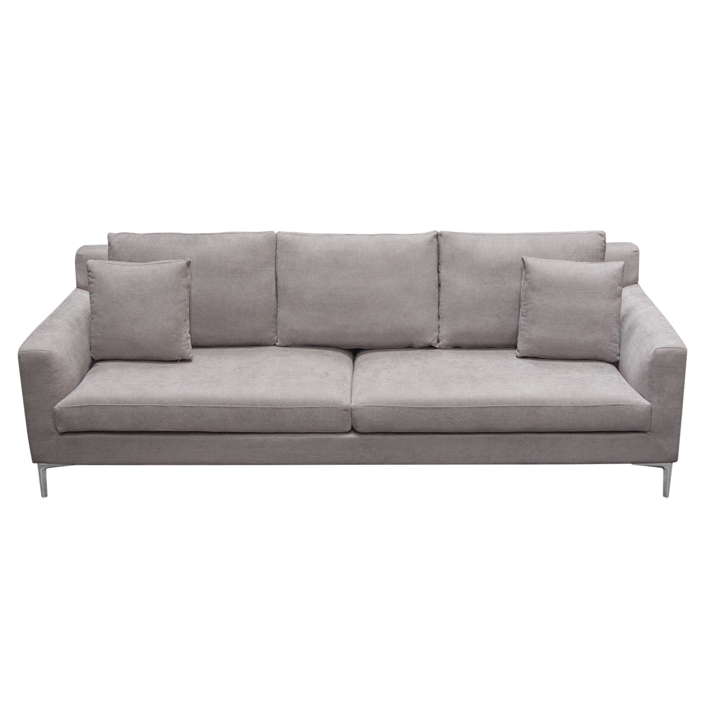 Seattle Loose Back Sofa w/ Polished Silver Metal Leg by Diamond Sofa