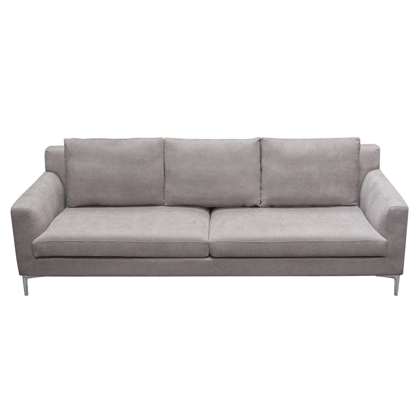 Seattle Loose Back Sofa w/ Polished Silver Metal Leg by Diamond Sofa