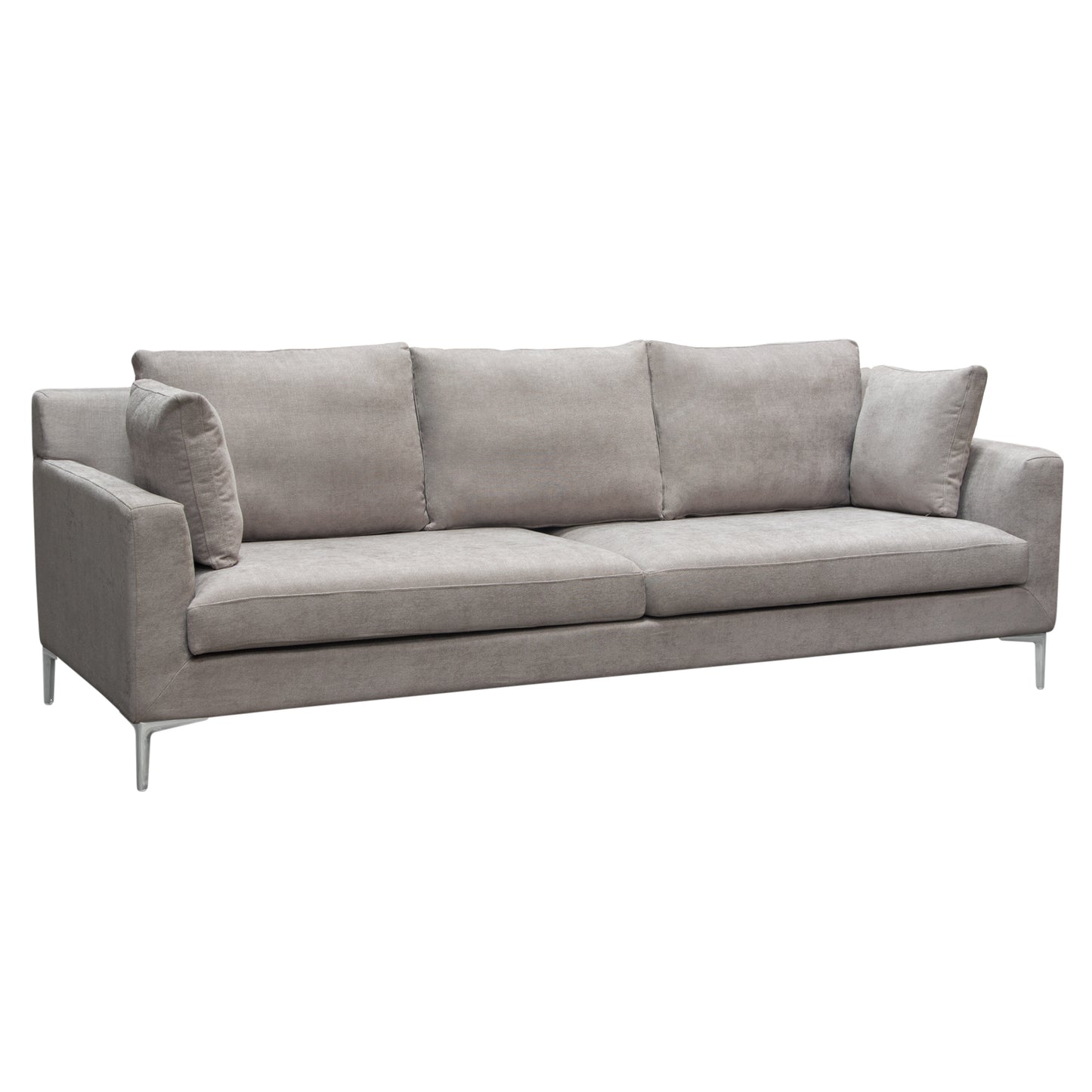 Seattle Loose Back Sofa w/ Polished Silver Metal Leg by Diamond Sofa