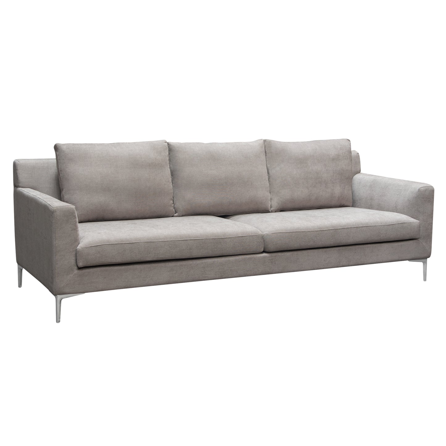 Seattle Loose Back Sofa w/ Polished Silver Metal Leg by Diamond Sofa