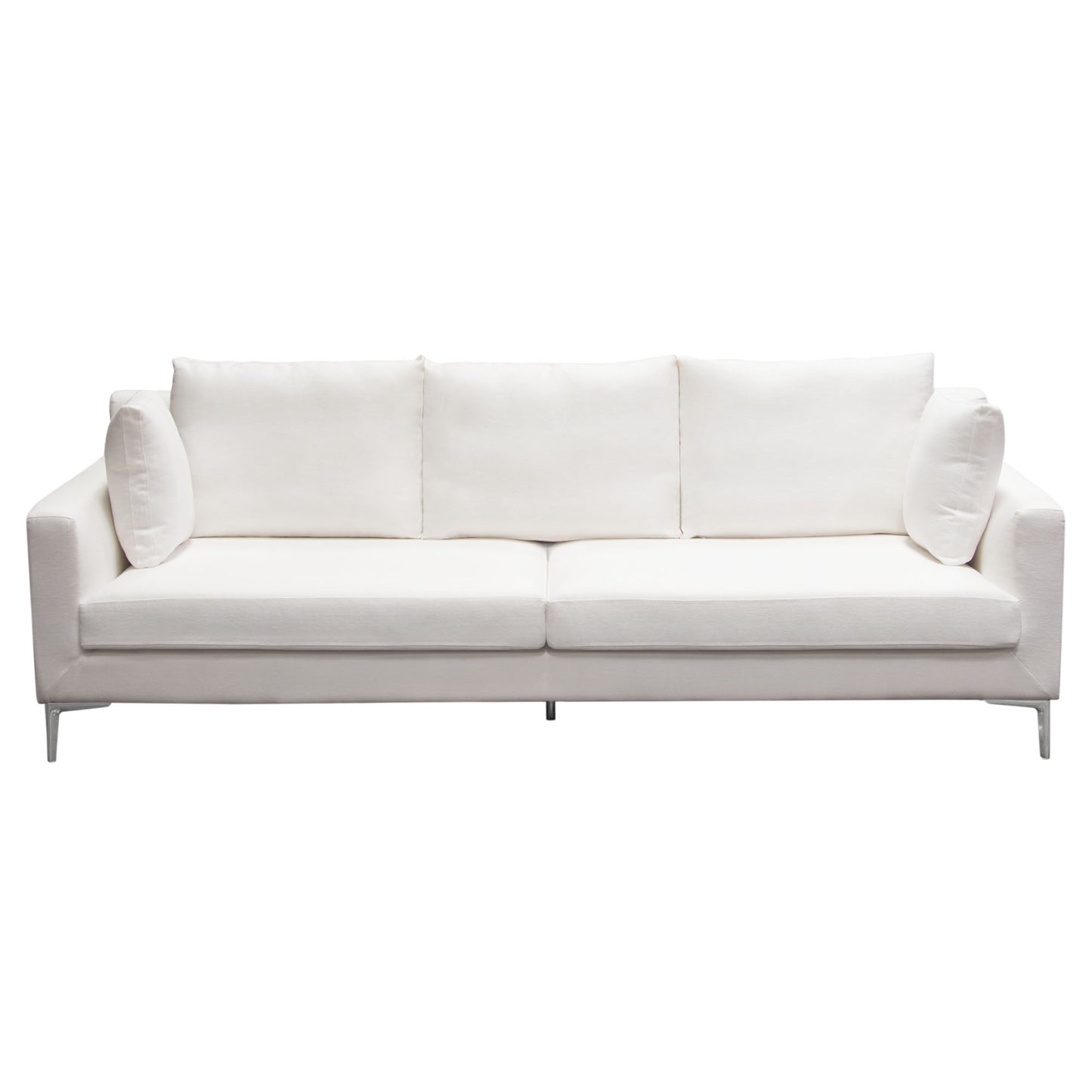 Seattle Loose Back Sofa w/ Polished Silver Metal Leg by Diamond Sofa