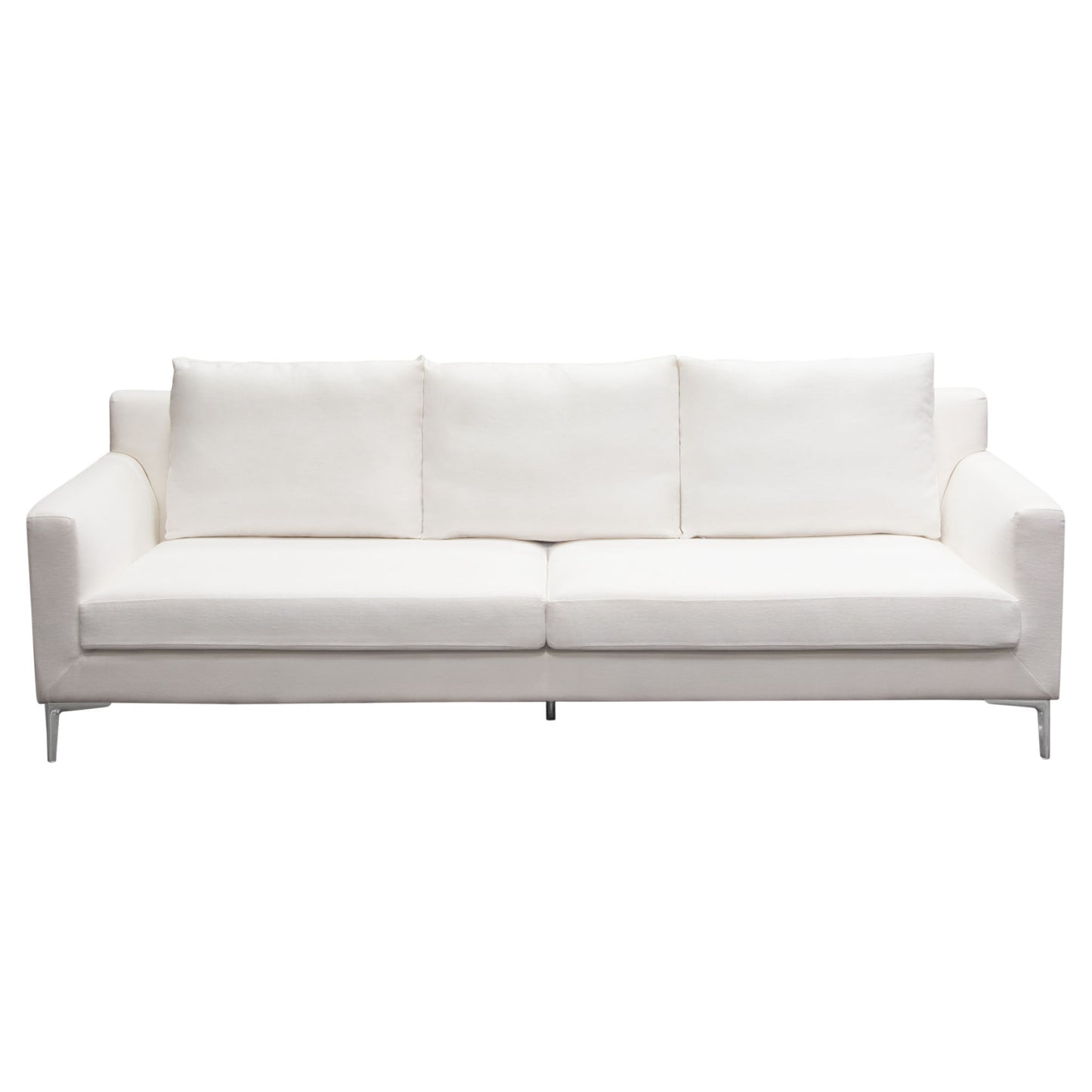 Seattle Loose Back Sofa w/ Polished Silver Metal Leg by Diamond Sofa