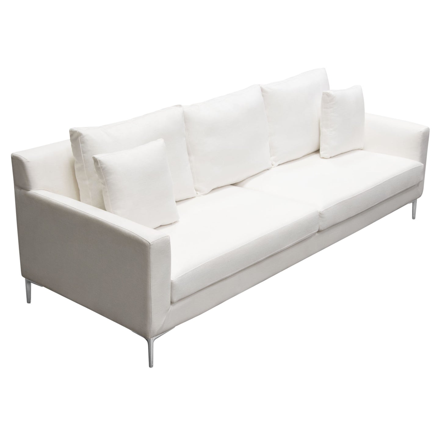 Seattle Loose Back Sofa w/ Polished Silver Metal Leg by Diamond Sofa