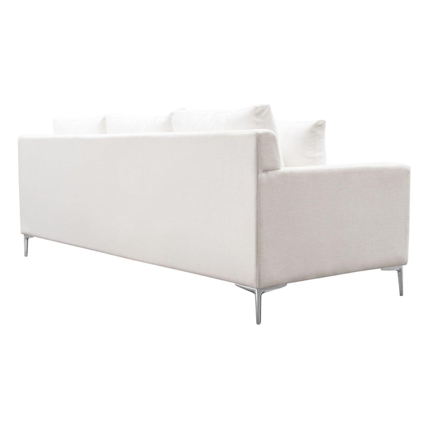 Seattle Loose Back Sofa w/ Polished Silver Metal Leg by Diamond Sofa