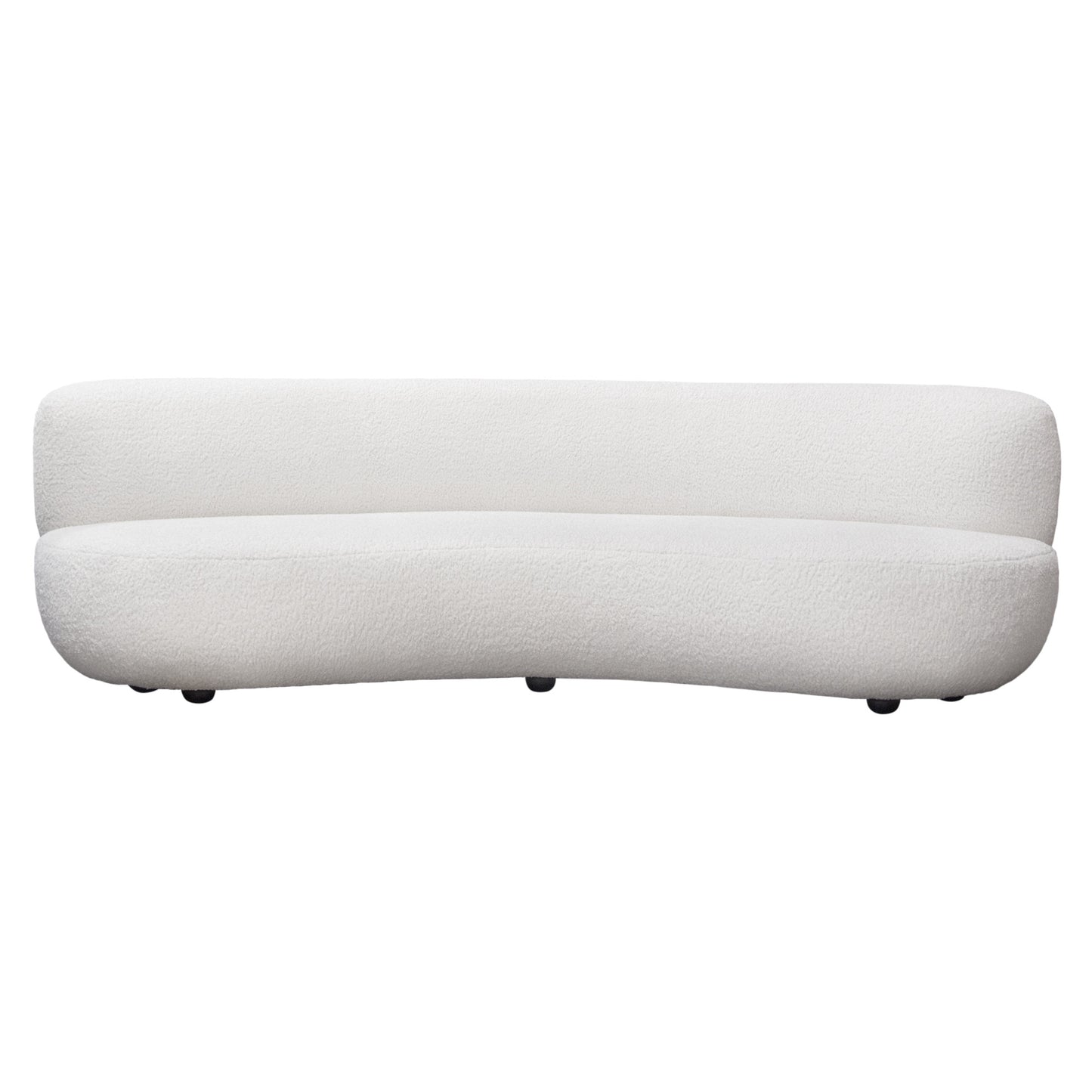 Simone Curved Sofa in White Faux Sheepskin Fabric by Diamond Sofa SIMONESOWH