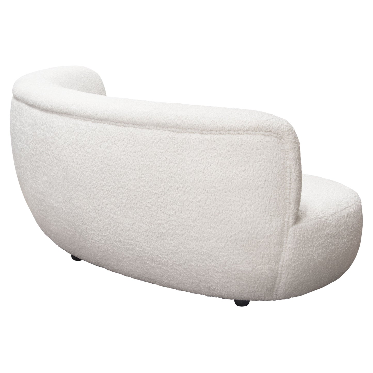 Simone Curved Sofa in White Faux Sheepskin Fabric by Diamond Sofa SIMONESOWH