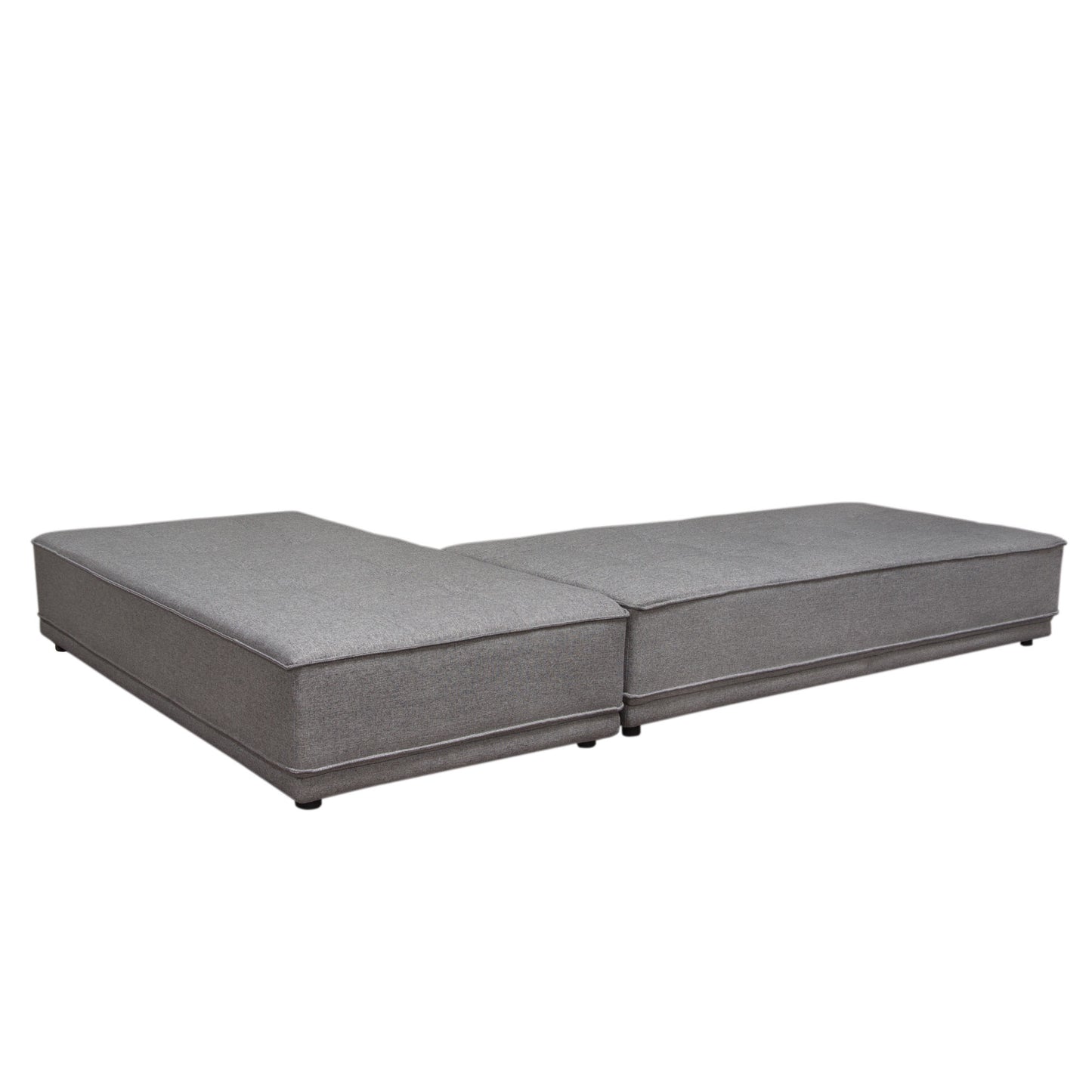 Slate 2PC Lounge Seating Platforms with Moveable Backrest Supports in Grey Polyester Fabric by Diamond Sofa