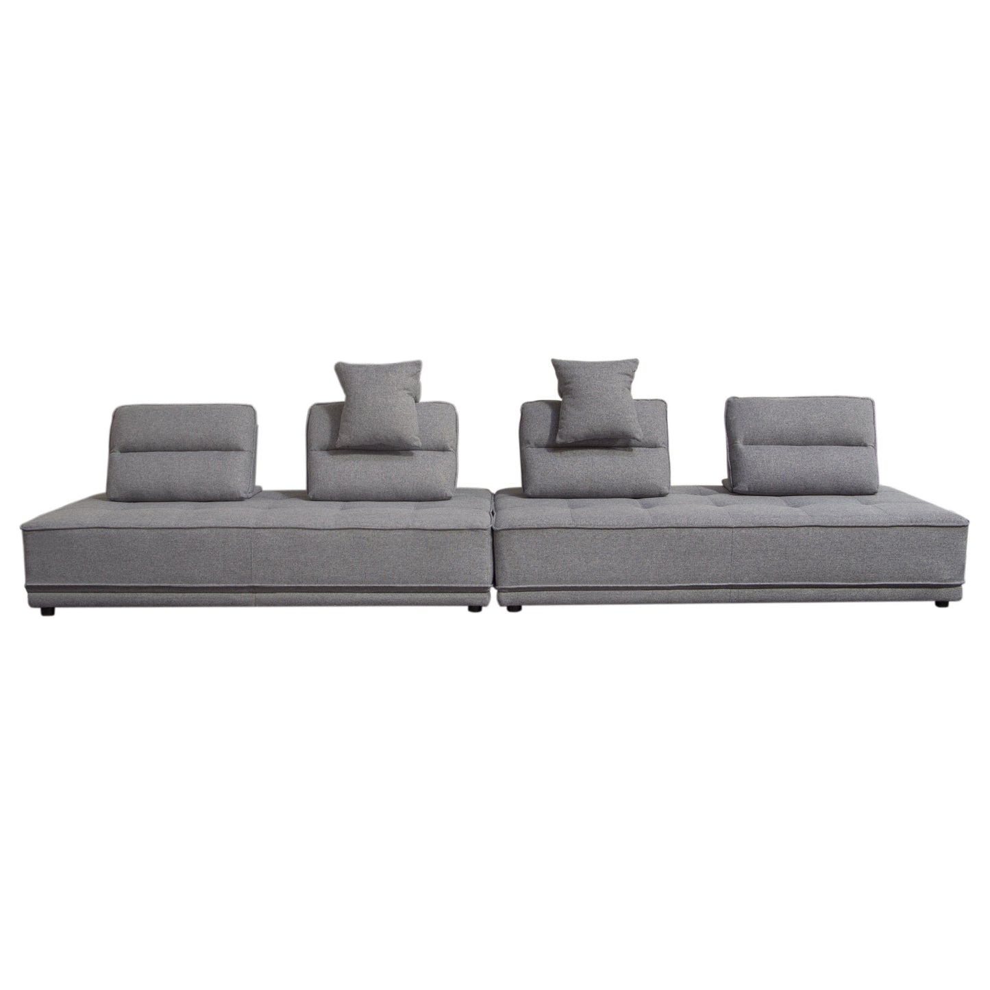 Slate 2PC Lounge Seating Platforms with Moveable Backrest Supports in Grey Polyester Fabric by Diamond Sofa