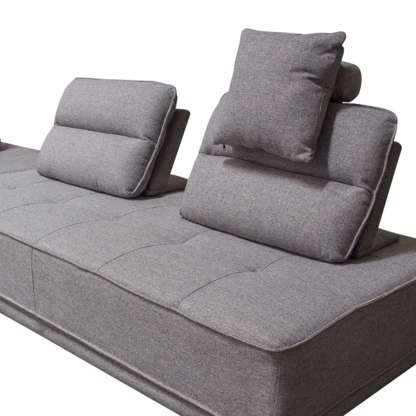 Slate 2PC Lounge Seating Platforms with Moveable Backrest Supports in Grey Polyester Fabric by Diamond Sofa