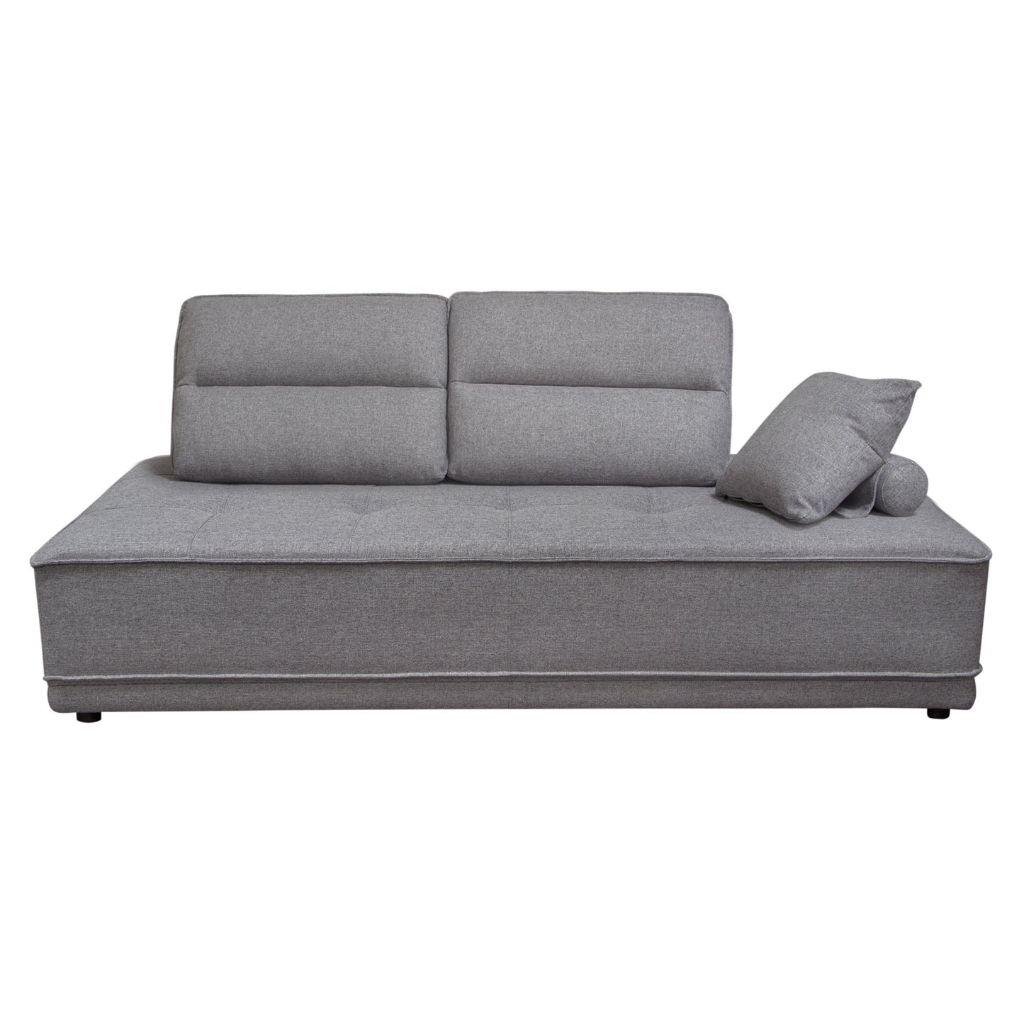 Slate 2PC Lounge Seating Platforms with Moveable Backrest Supports in Grey Polyester Fabric by Diamond Sofa