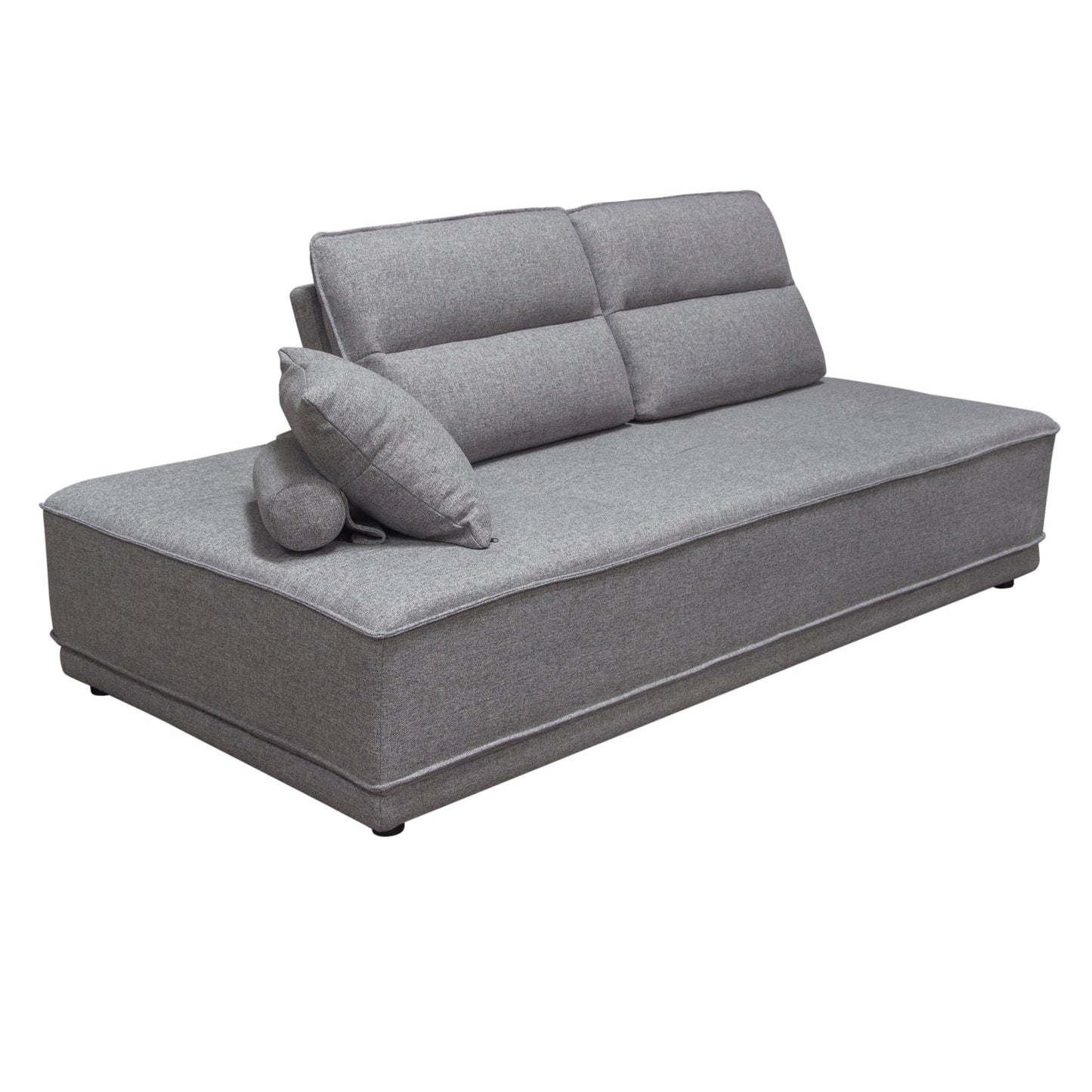 Slate 2PC Lounge Seating Platforms with Moveable Backrest Supports in Grey Polyester Fabric by Diamond Sofa