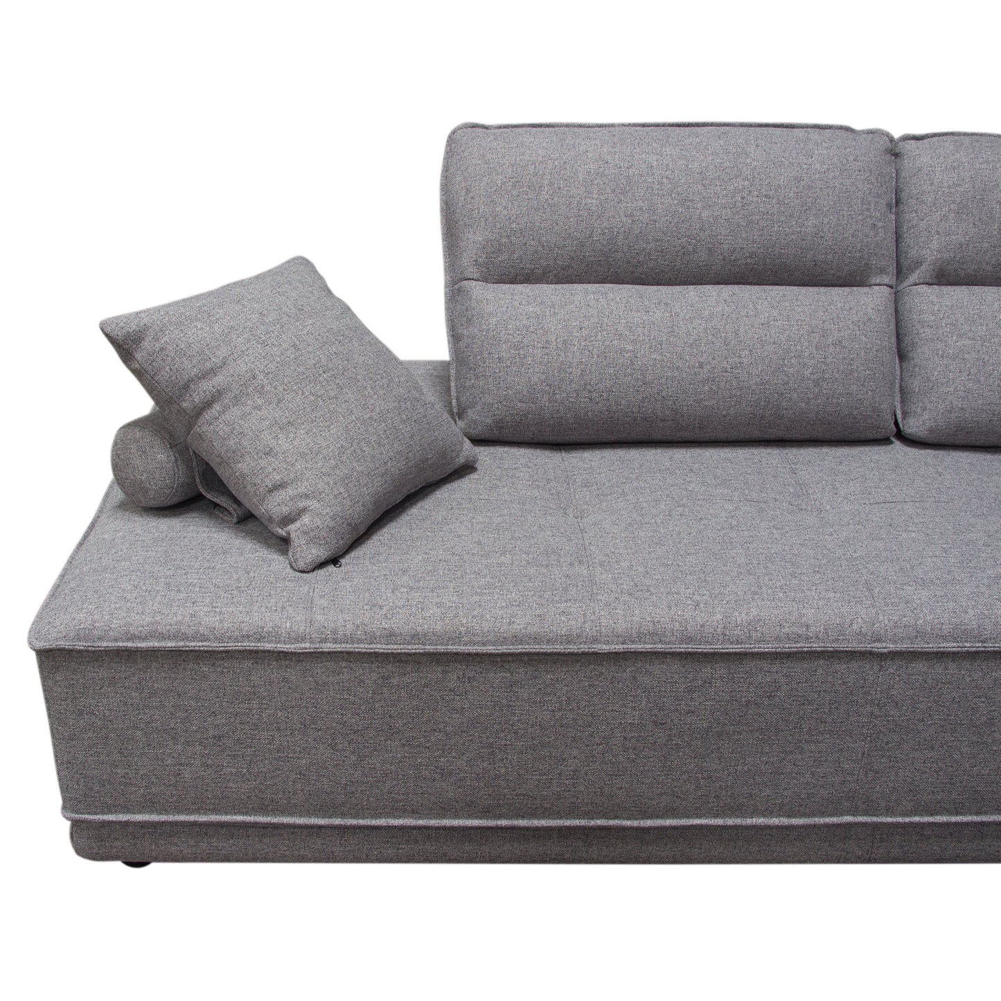 Slate 2PC Lounge Seating Platforms with Moveable Backrest Supports in Grey Polyester Fabric by Diamond Sofa