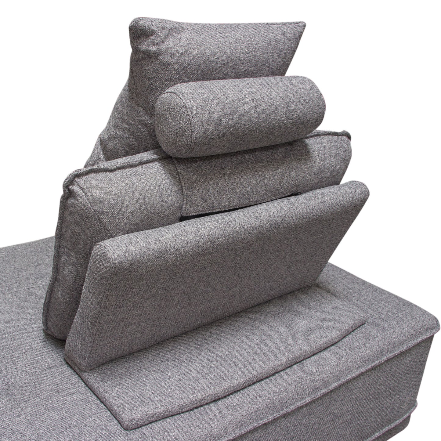 Slate 2PC Lounge Seating Platforms with Moveable Backrest Supports in Grey Polyester Fabric by Diamond Sofa